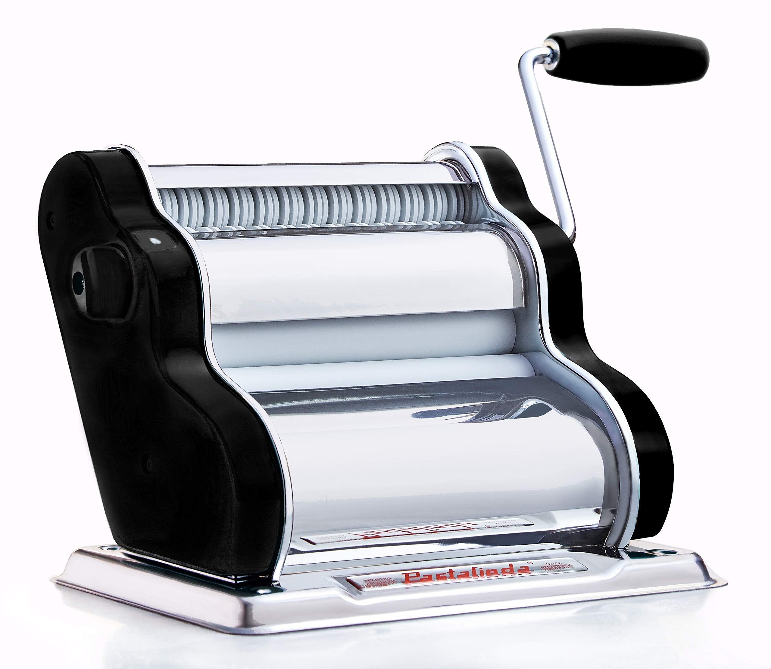 PASTALINDAClassic 200 Pasta Maker Machine, 20 cm Wide Rollers, 9 Thickness Positions, 2 Cutting Positions, Stainless Steel. Incl