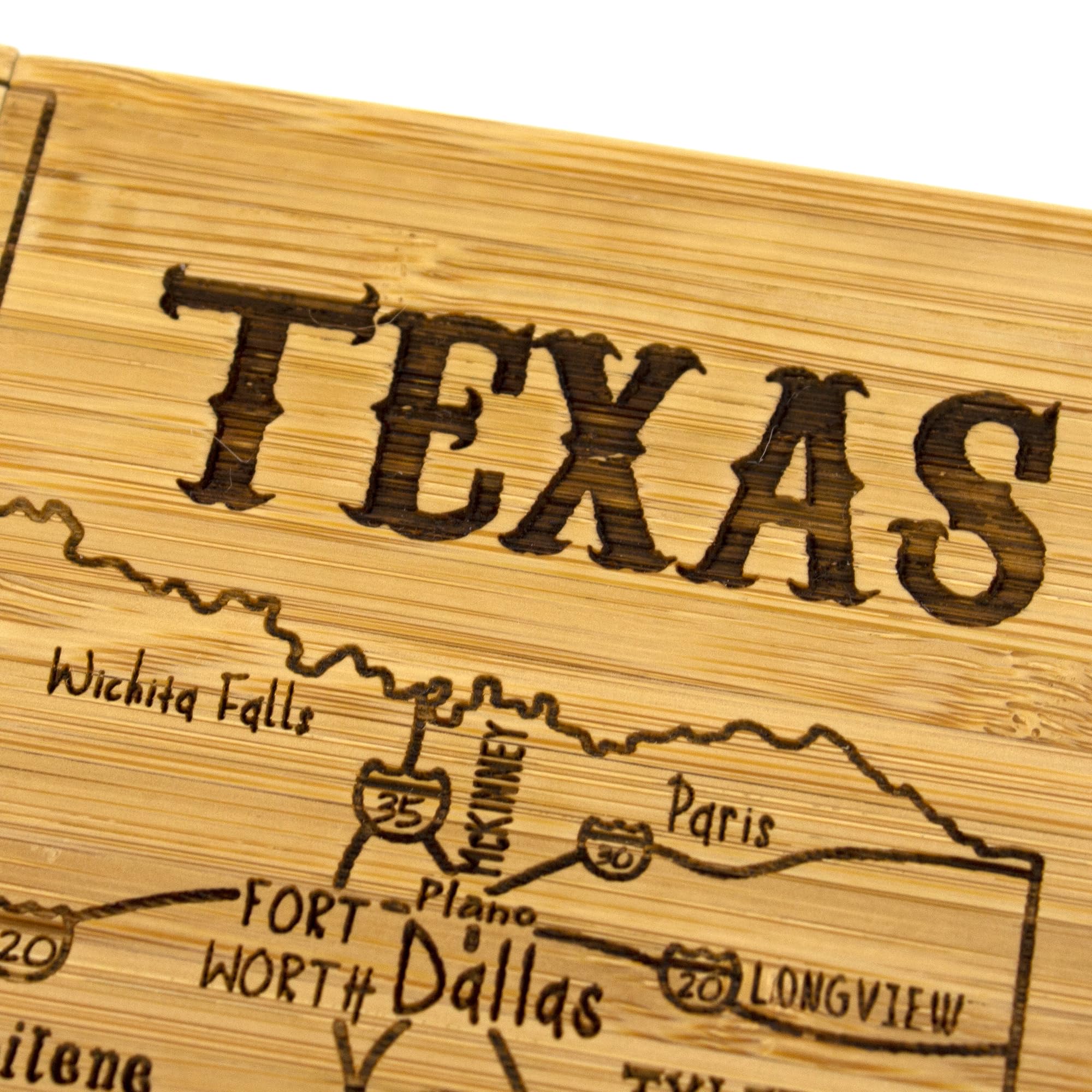 Totally Bamboo Texas State Puzzle 4 Piece Bamboo Coaster Set With Case