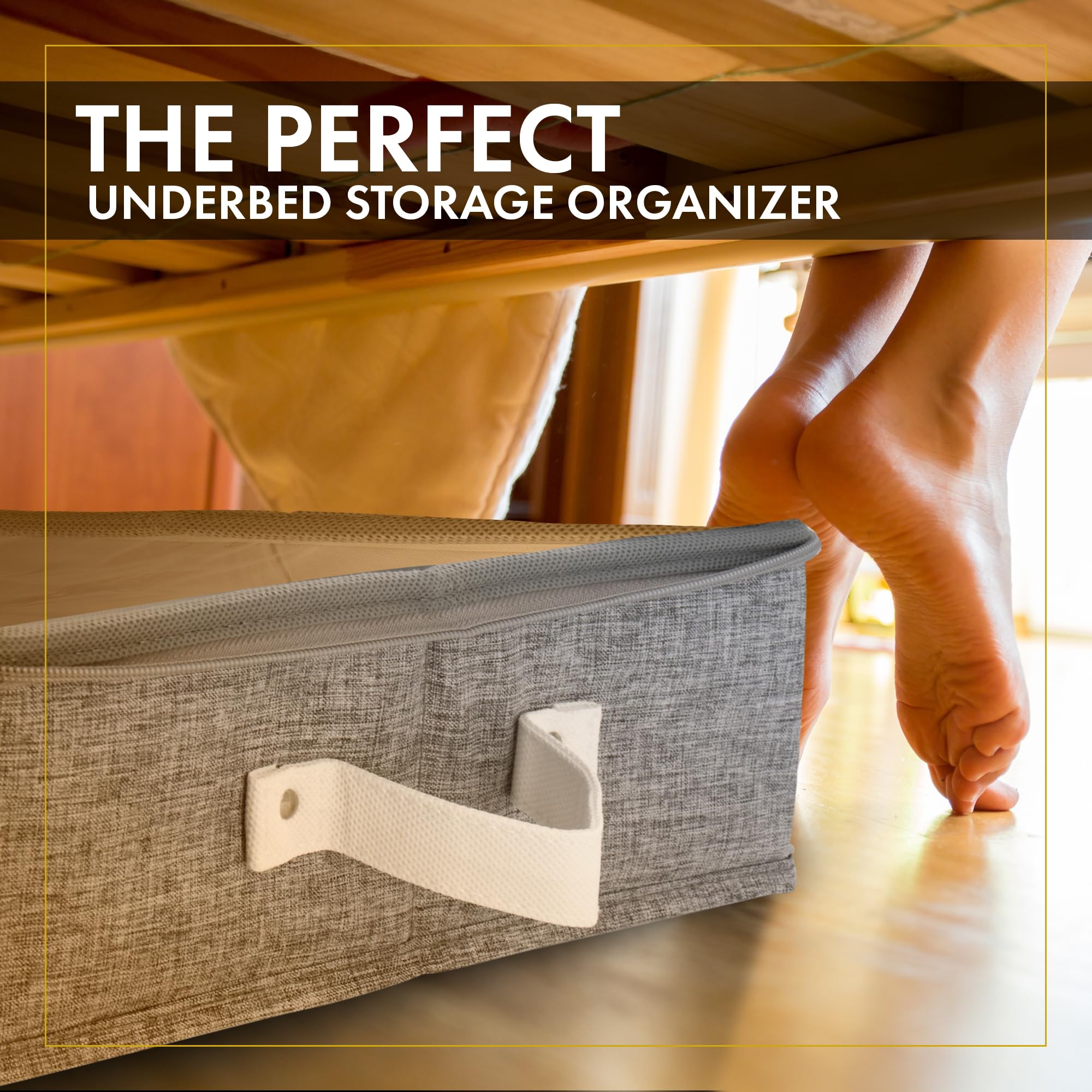 HOMELUX THEORY Under Bed Storage Containers, 23.5x12.5x5 Clothes & Shoe Organizer Underbed Storage Box Drawer W/Lid for Home & B