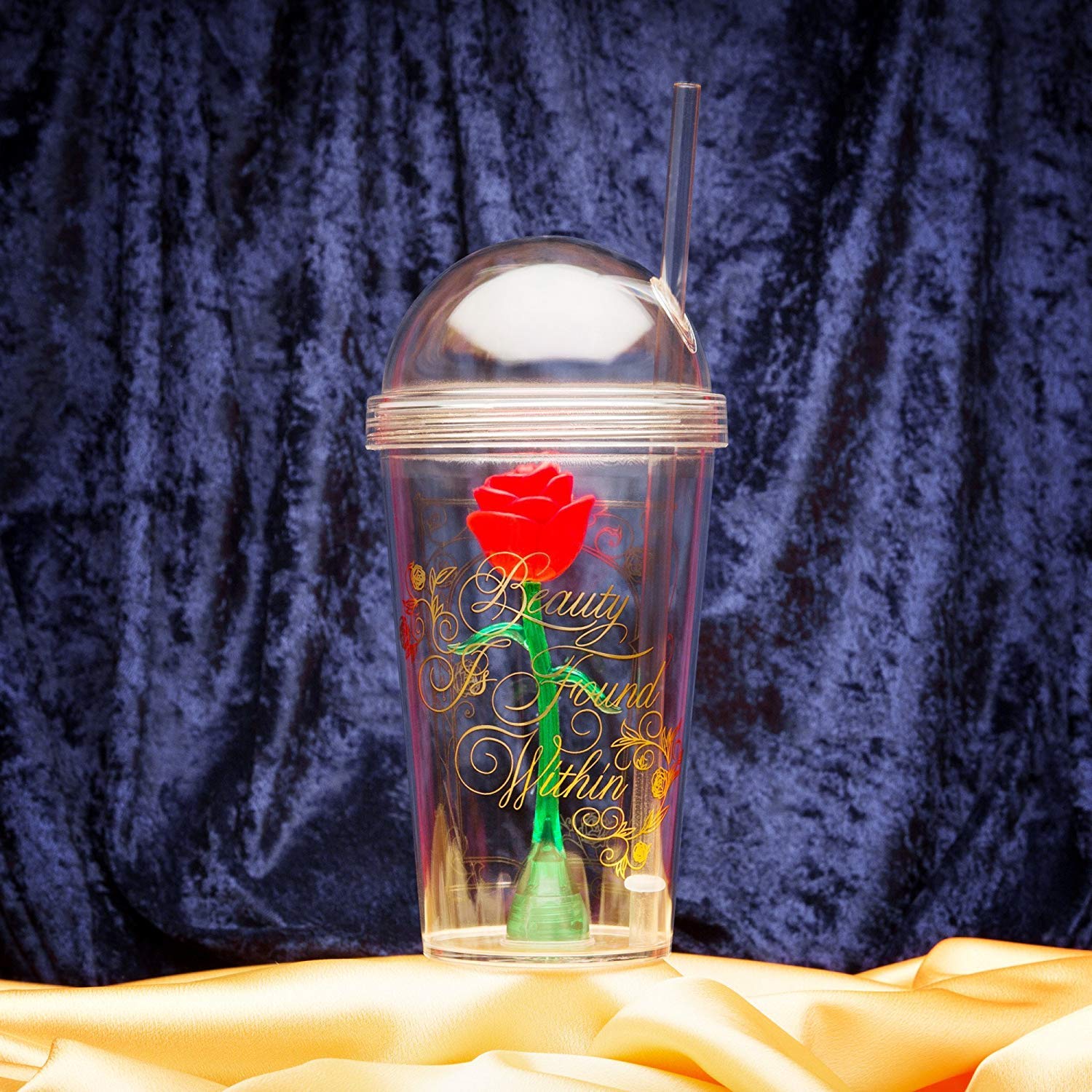 Zak Designs Beauty And The Beast Kid'S Tumbler, 1 Count (Pack Of 1), Red,Green