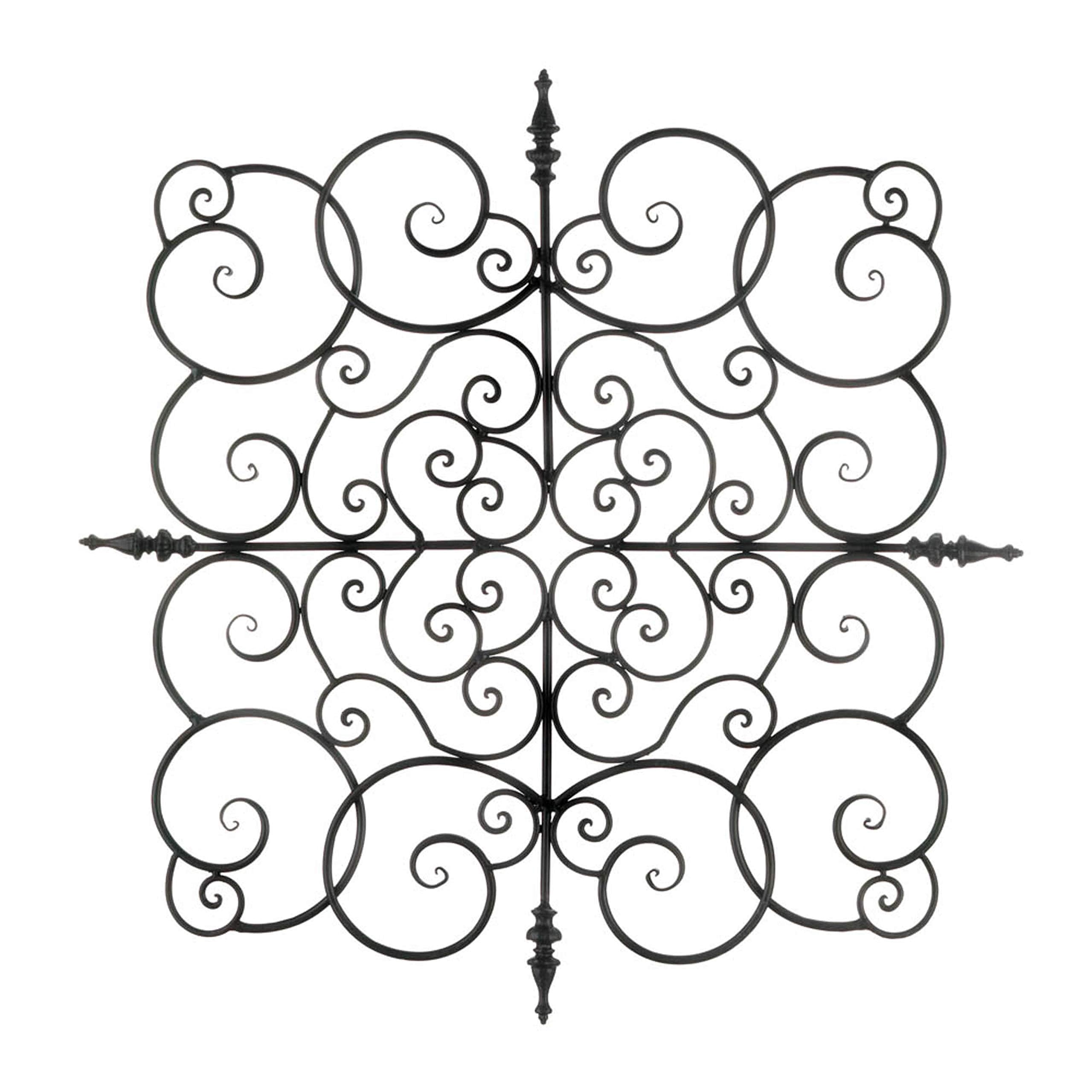 Accent Plus Square Fleur-De-Lis Wall Plaque 27x1x27