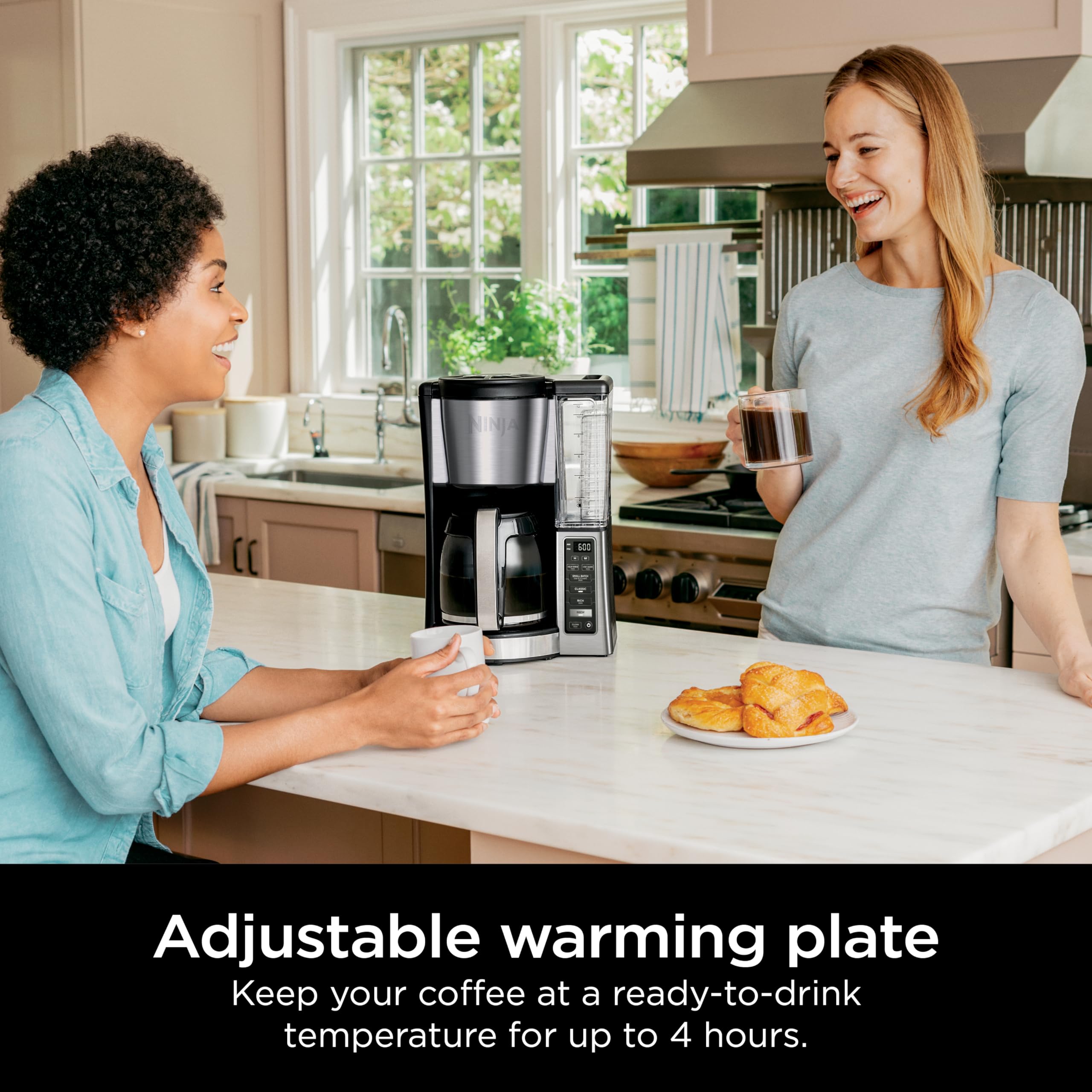 Ninja 12-Cup Programmable Coffee Brewer, Glass Carafe, Adjustable Warm Plate, Stainless Steel, Model CE251