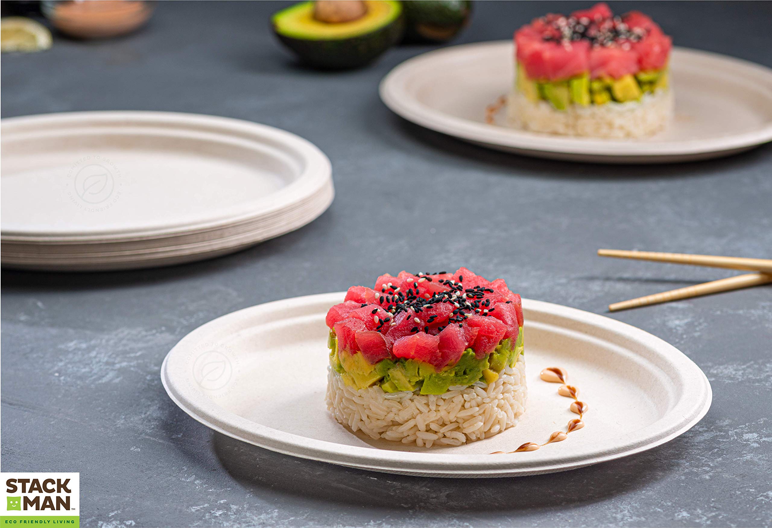 100% Compostable Oval Paper Plates [50-Pack] - {Pfas-Free} - {Bpi Certified} - [10 Inch] Heavy Duty, Eco-Friendly, Biodegradable