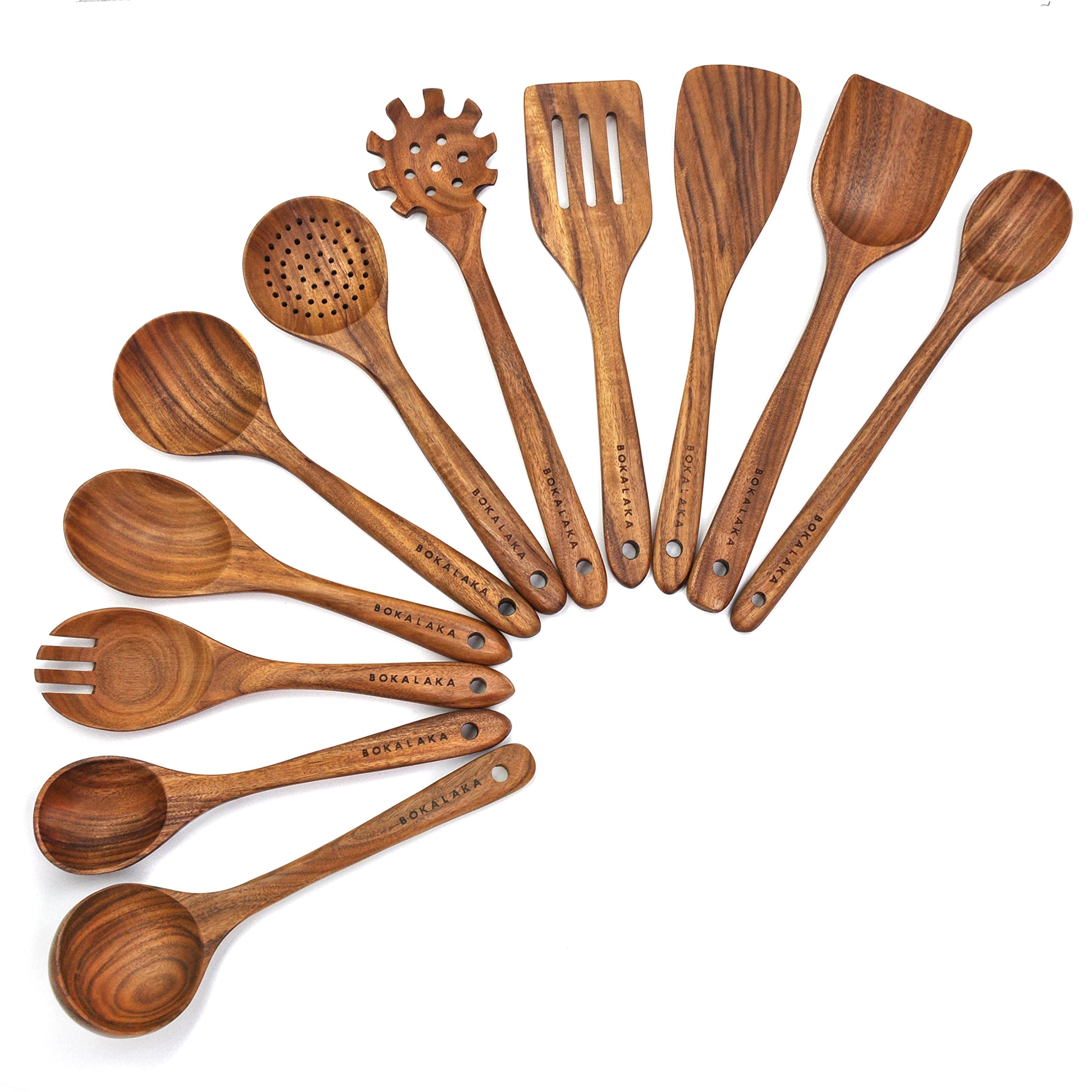 Wooden Spoons For Cooking,11 Pcs Wooden Kitchen Utensils Set Wooden Utensils For Cooking Wooden Cooking Utensils Wooden Spatulas