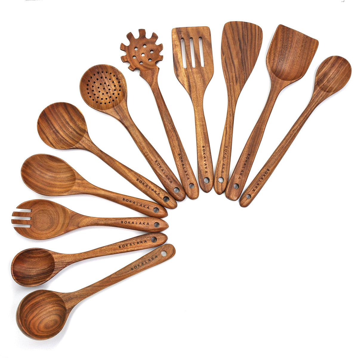 Wooden Spoons For Cooking,11 Pcs Wooden Kitchen Utensils Set Wooden Utensils For Cooking Wooden Cooking Utensils Wooden Spatulas