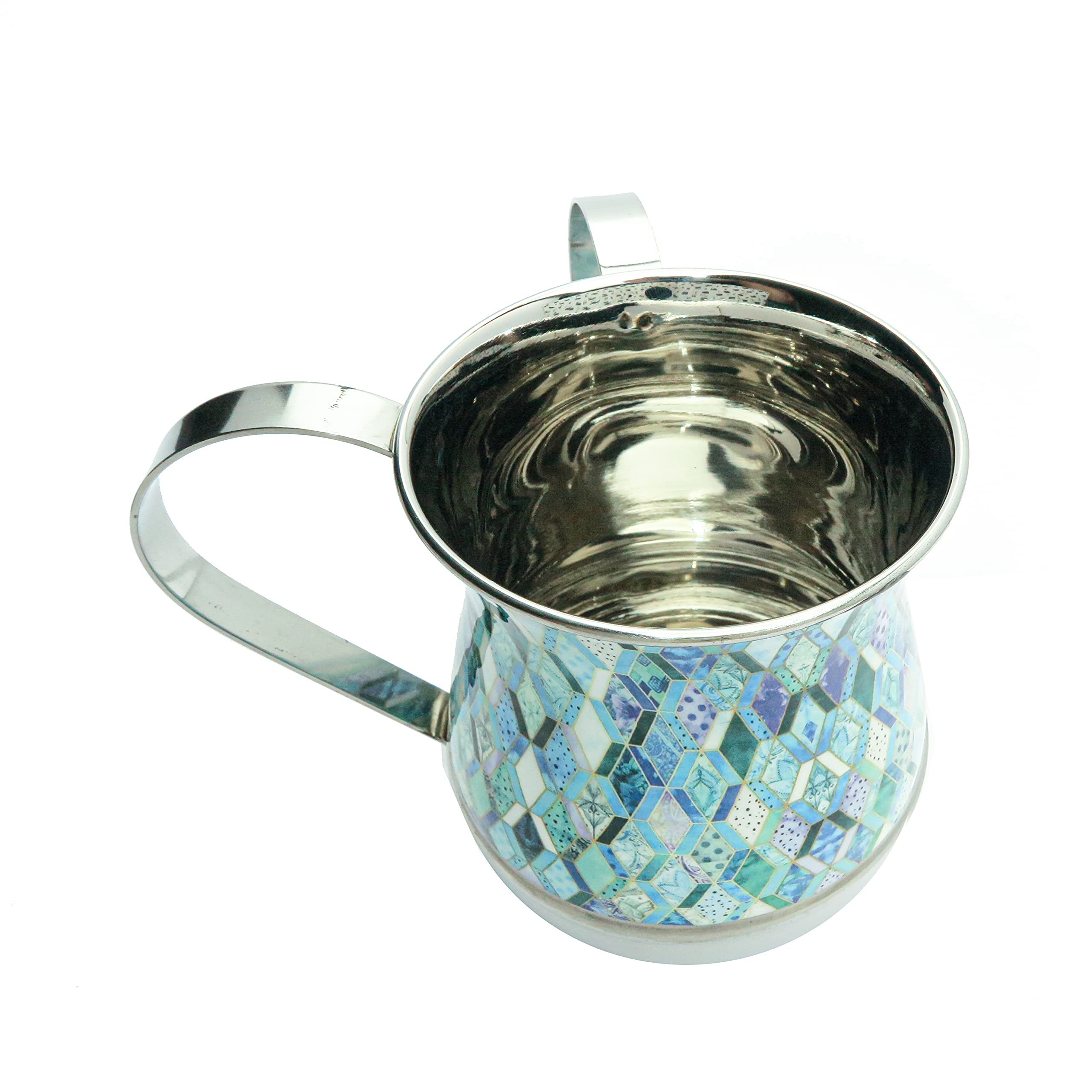 Yair Emanuel Printed Aluminum Hand Washing Cup For Netilat Yadayim (Geometric Ny-4)
