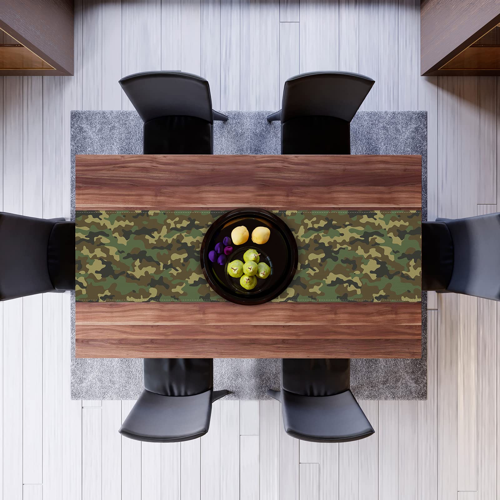 Linen Camouflage Table Runner Army Military Coast Guard Air Force Camo Themed Birthday Party Decorations And Supplies For Kitche