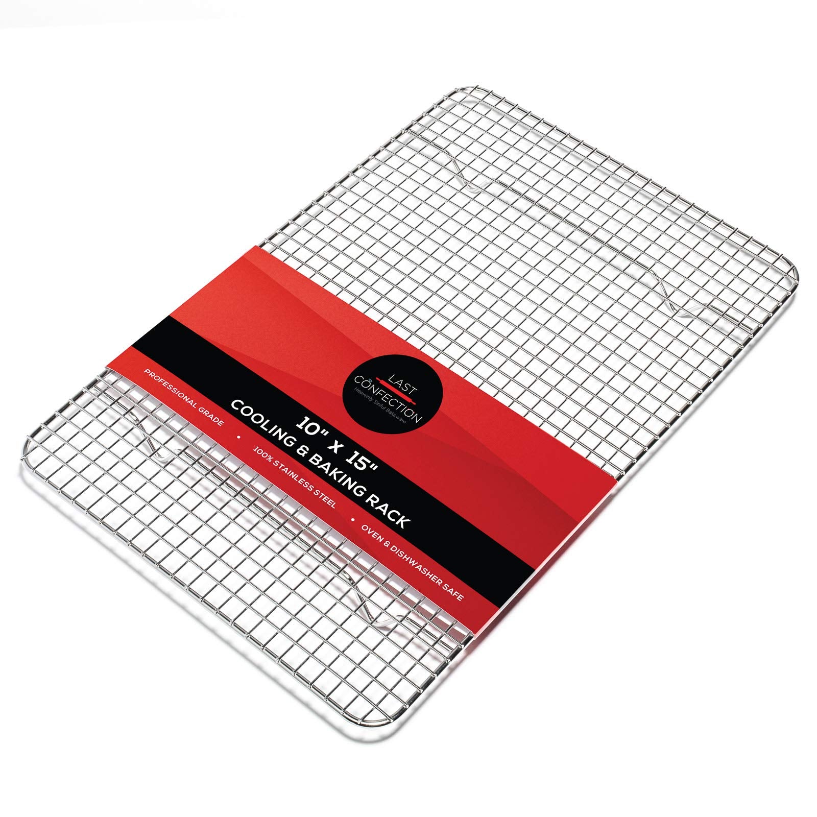 Last Confection Stainless Steel Baking & Cooling Rack - 10'' X 15'' - Cookie Baker'S Oven Sheet Pan Wire Rack