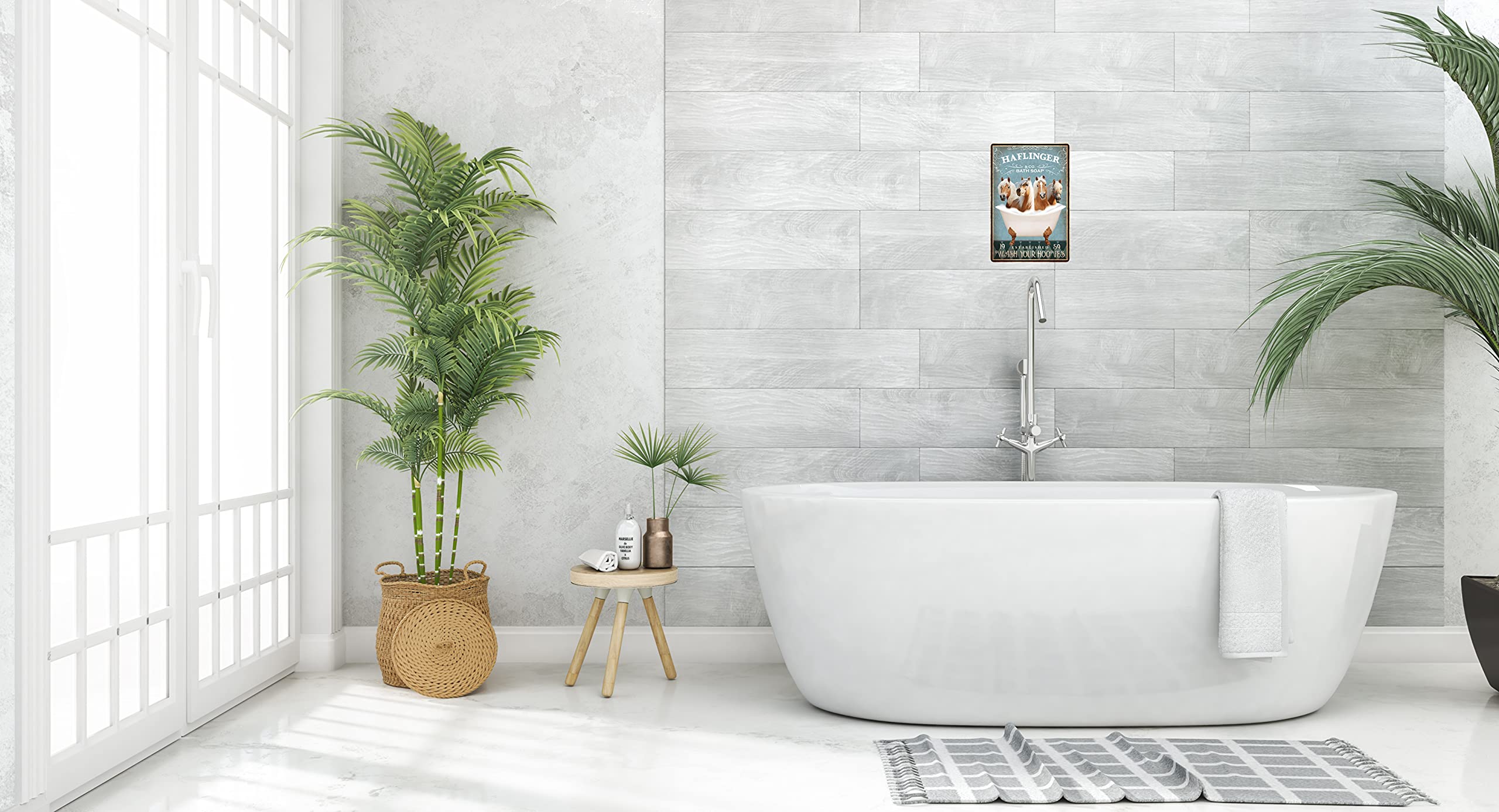 Funny Haflinger Horse Decor Bathroom and Bathtub Decor Gift Farm Decor Metal Tin Signs Wall Decor Art Poster Retro Bar Poster Home Bathroom Accessories 8x12 In