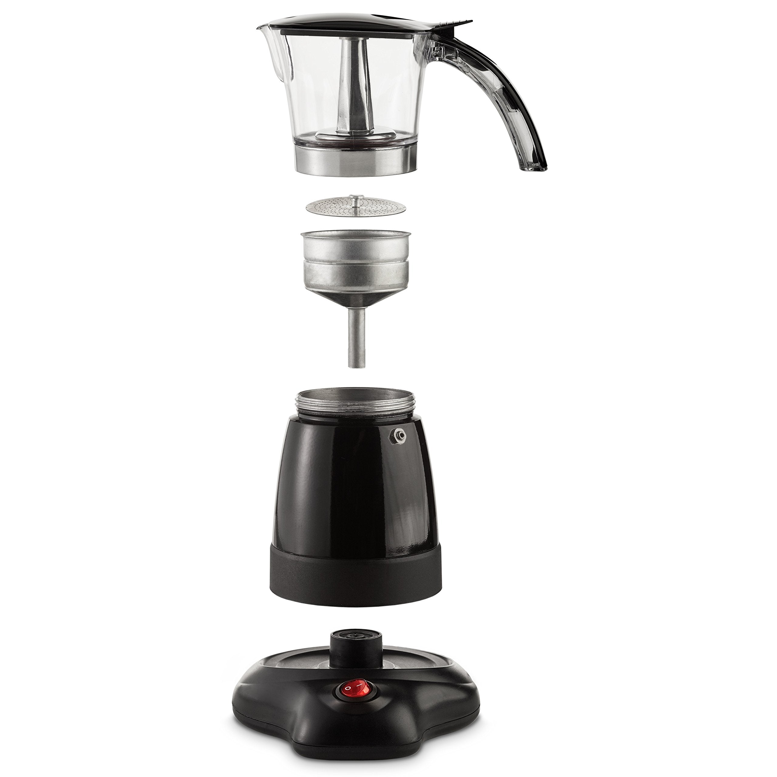Brentwood Electric Moka Pot Espresso Machine  6-Cup  Black