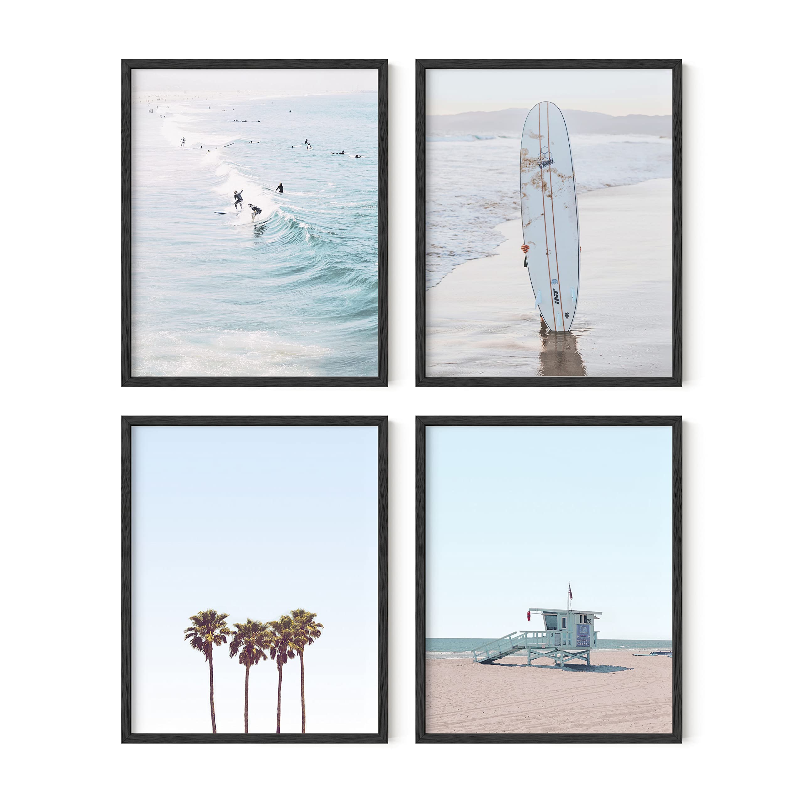 Haus And Hues Beach Wall Art Prints - Set Of 4 Ocean Beach Decor Art Prints, Nautical Themed Beach Wall Decor And Decorations Fo