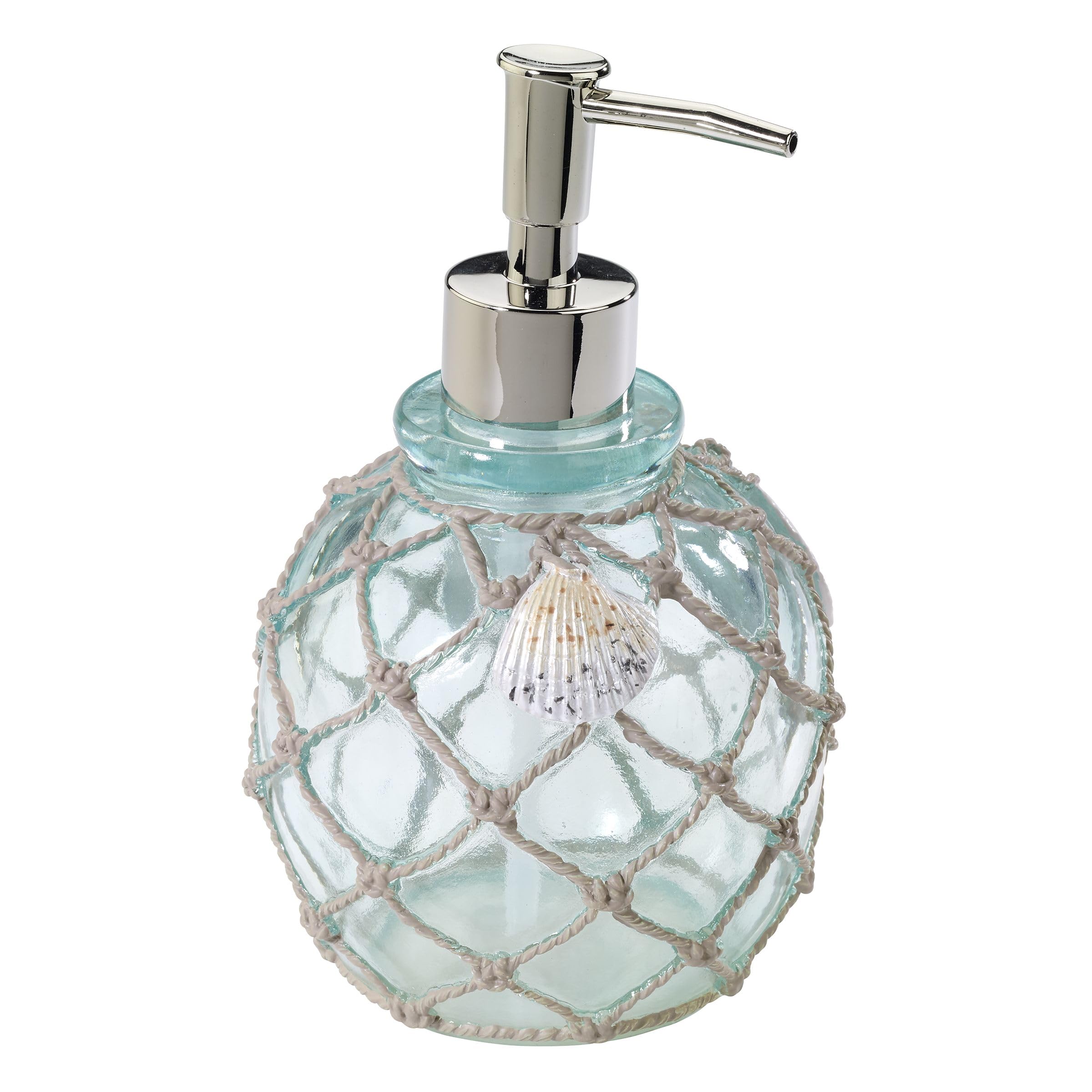 Avanti Linens  Lotion Pump/Soap Dispenser, Countertop Accessories, Beach Inspired Bathroom Decor (Seaglass Collection)