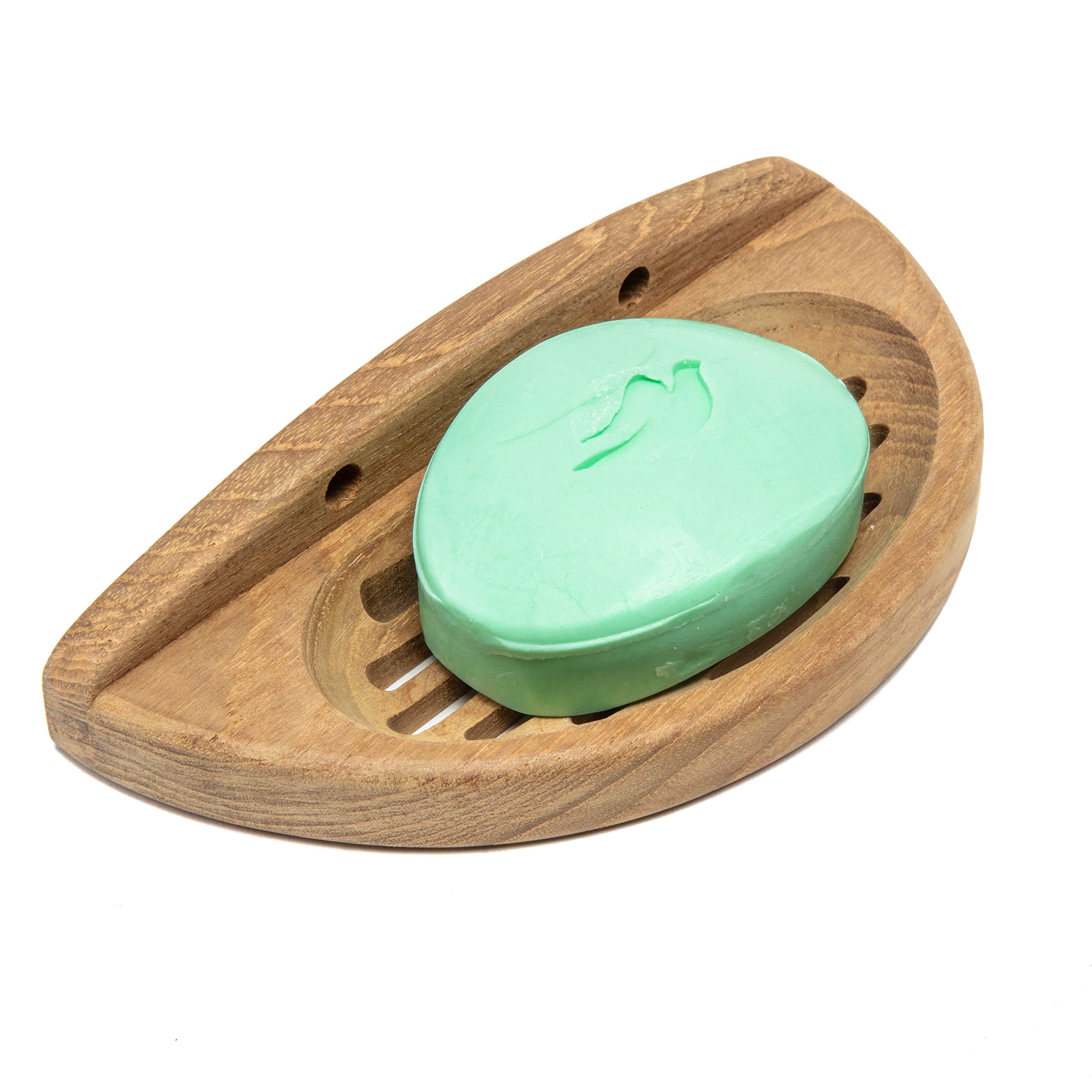 Whitecap Industries 62315 Teak Oval Soap Dish - 7-1/8'' X 1-3/8'' X 3-9/16''