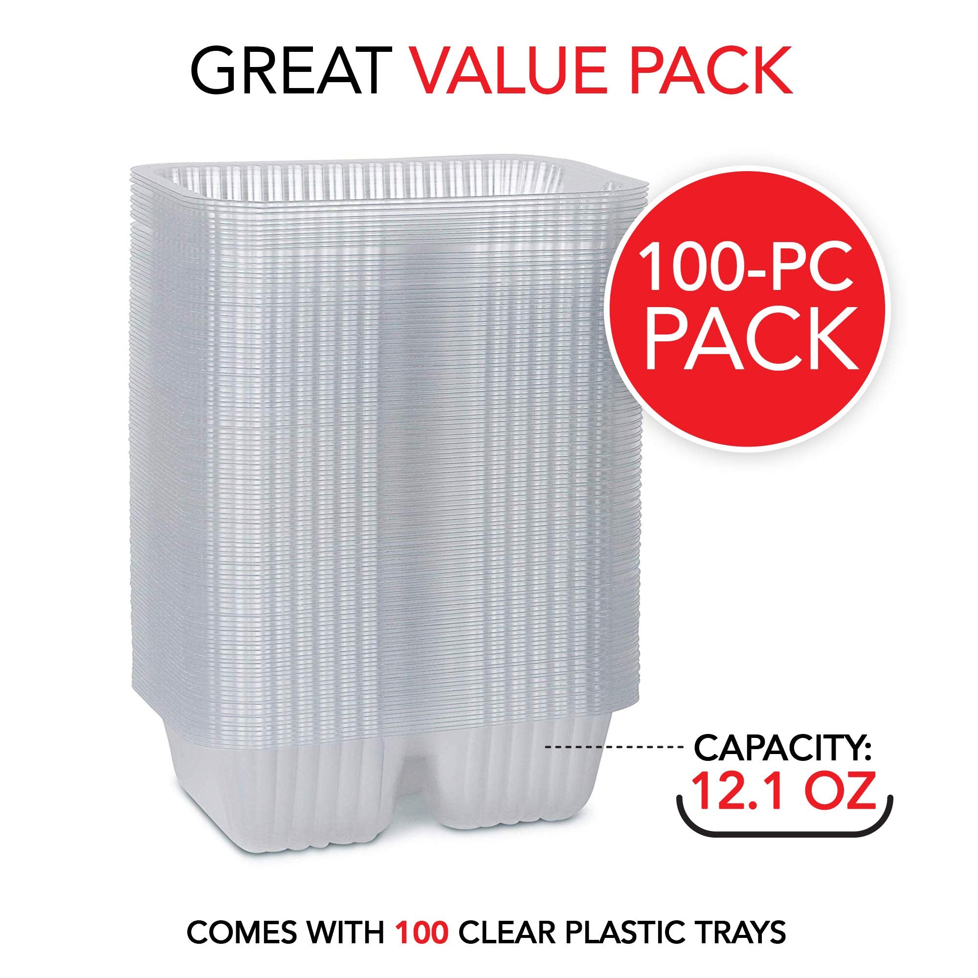 12Oz Plastic Nacho Trays (100 Pack) Small Disposable Tray For Nachos & Cheese Dip, Concession Stand Supplies, Movie Night Snacks