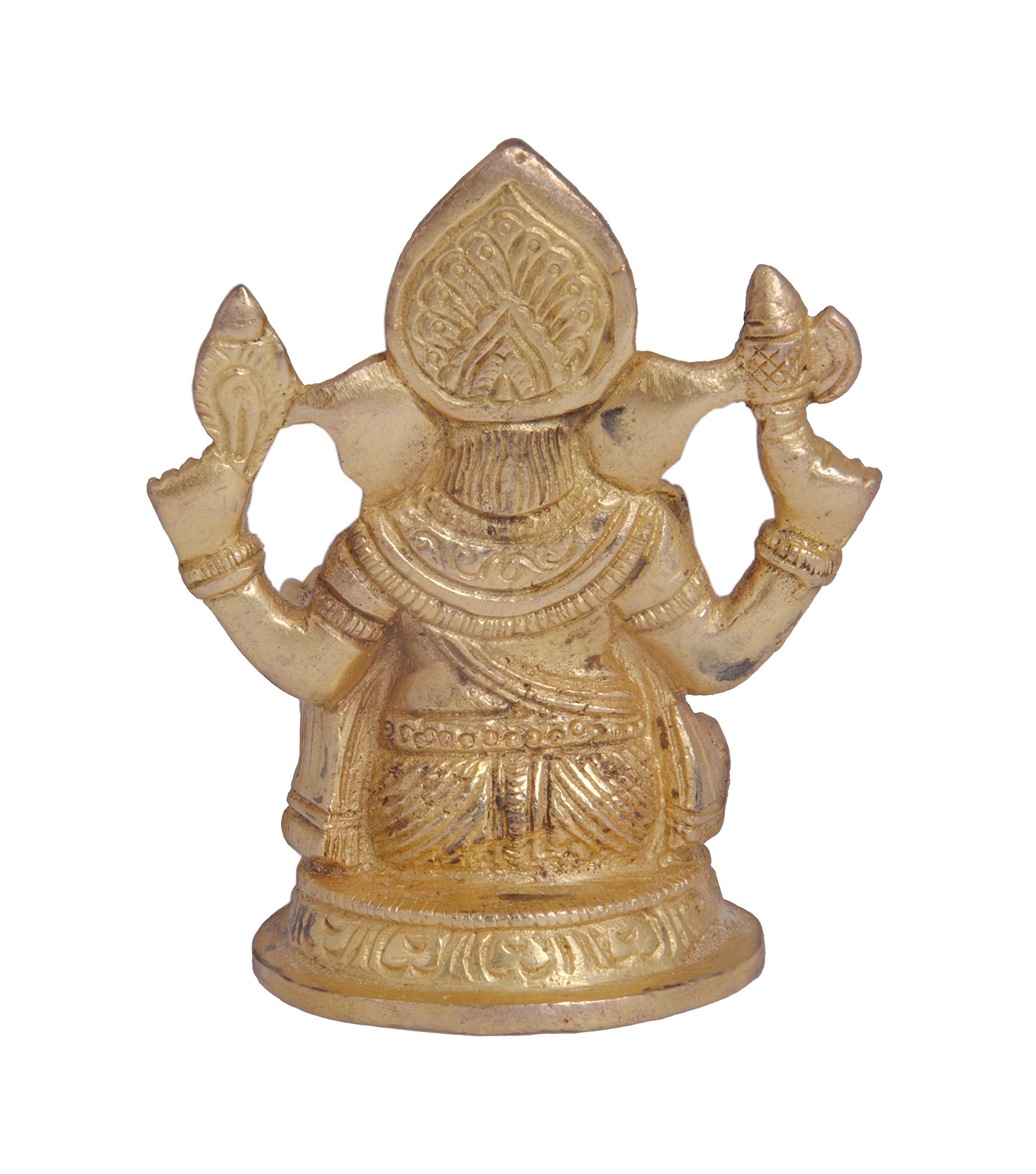 Shiv Shakti Arts Ganesha Sitting Pure Brass Statue - Vastu Poojan Item - Ganesh Ji Showpiece Murti Deewali, Navratri Puja Purpos