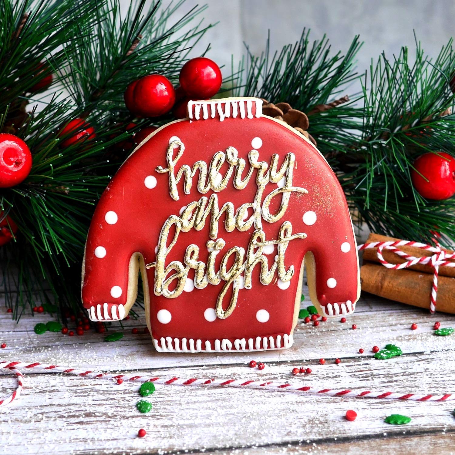 Ugly Christmas Sweater Cookie Cutter, Premium Food Grade Stainless Steel, Dishwasher Safe (Christmas Sweater 2 Piece)