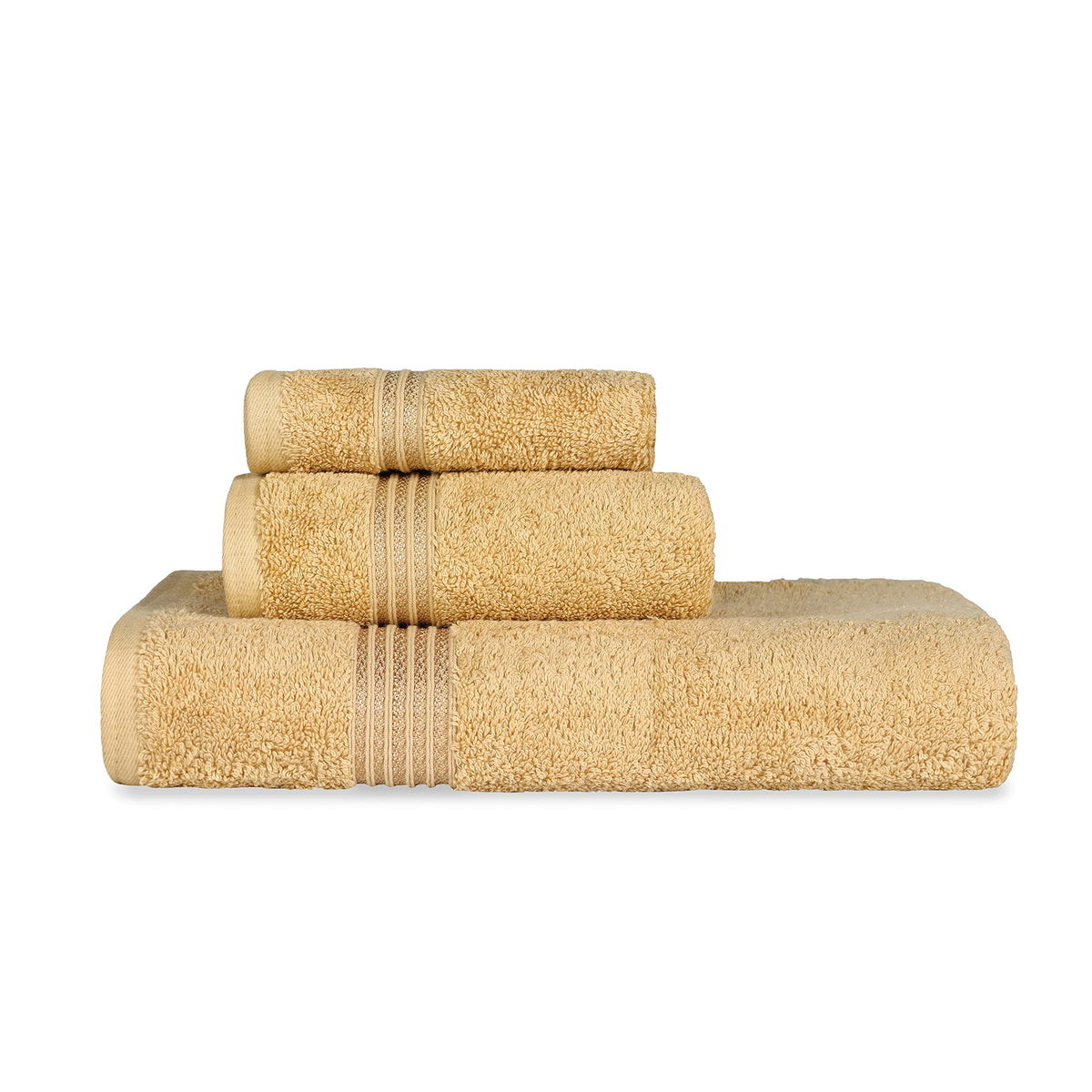 Superior Egyptian Cotton 3-Piece Towel Set, Basic Towels For Bathroom, Home Decor, Guest Bath, Shower, Apartment, Included 1 Fac