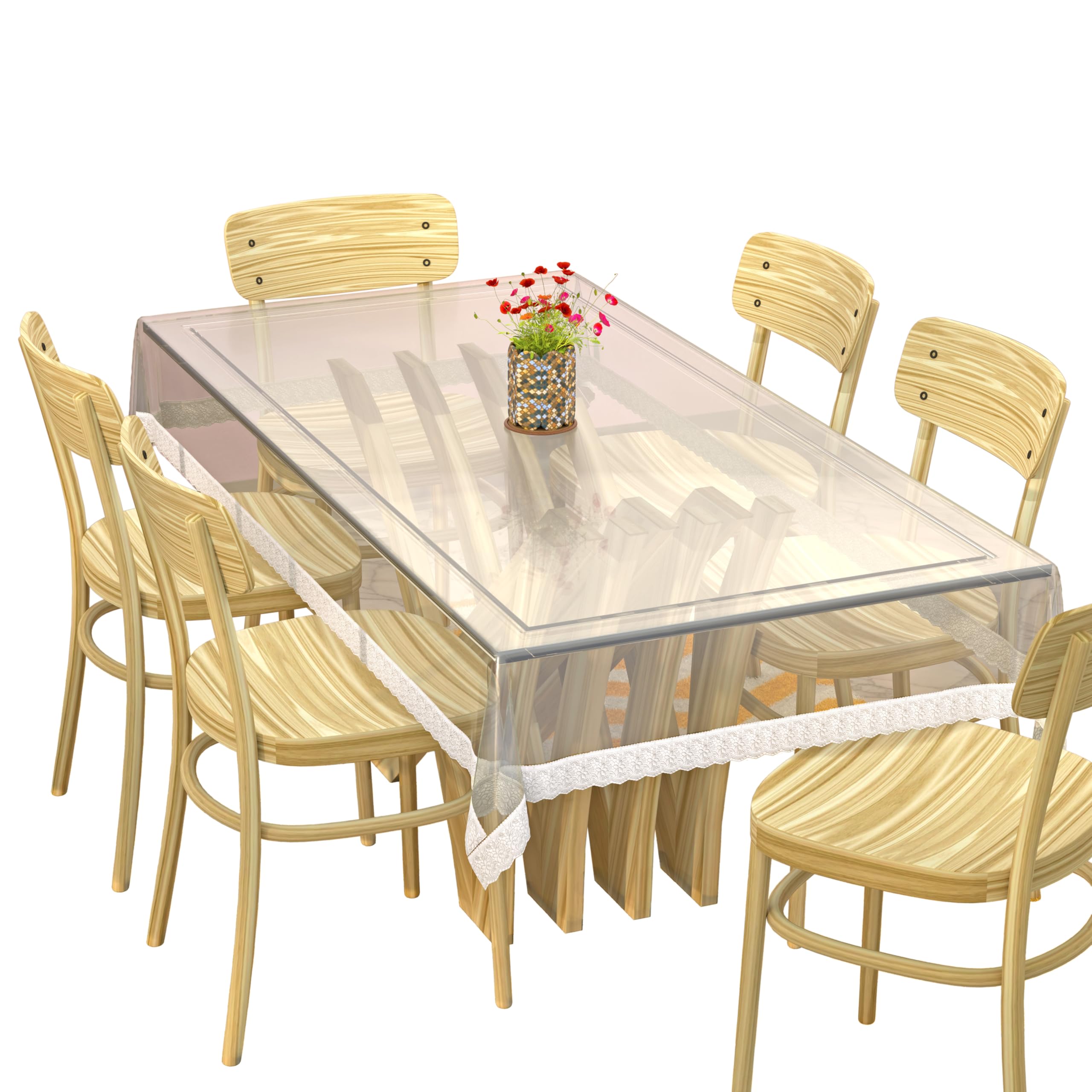 Kuber Industries Dining Table Cover 6 Seater|Table Cloth For 6 Seater Dining Table|Table Sheet For Dining, Party, Events|Waterpr