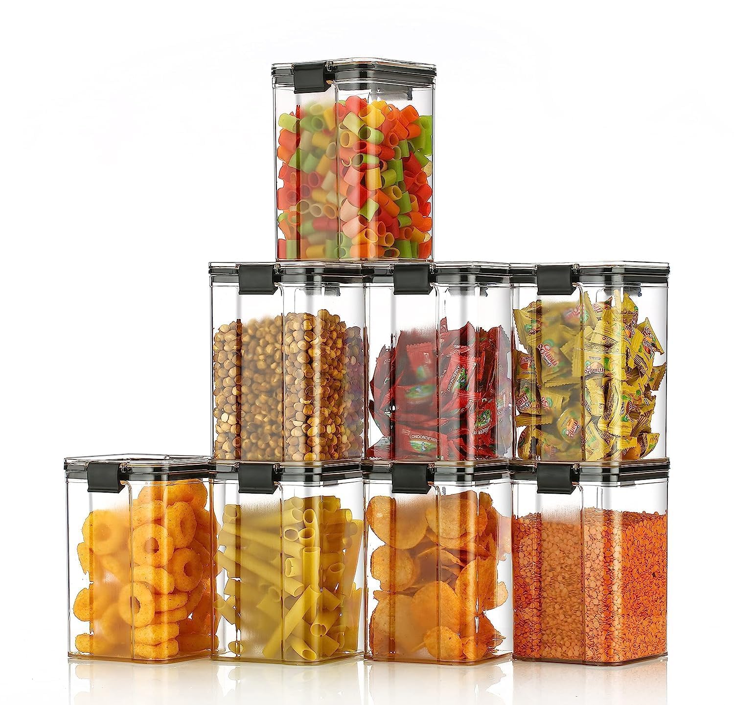 Tekcool Air Tight Kitchen Containers Set (Pack Of 4, 1100 Ml) For Storage Pulses, Cereals, Grains, Dry Fruits, Pantry Organizati