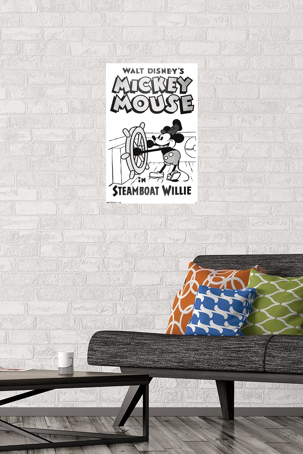 Trends International Disney Mickey Mouse - Steamboat Willie Wall Poster, 14.725'' X 22.375'', Premium Unframed Version