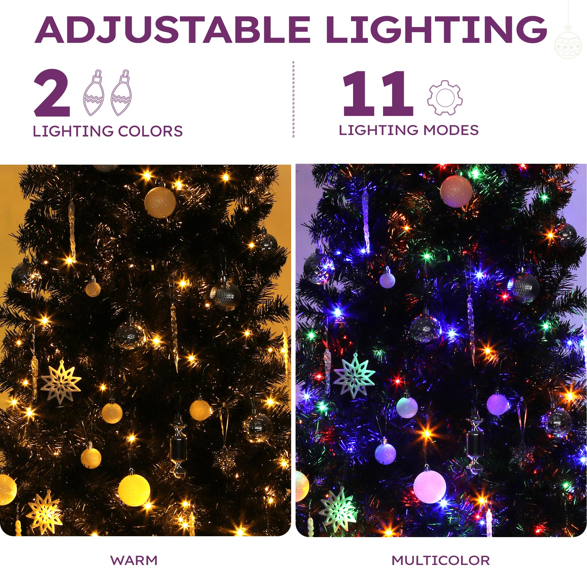 YITAHOME Pre-Lit Artificial Pencil Christmas Tree 6 FT with Remote, Fraser Fir, Slim Green Christmas Tree with 700 Branch Tips a
