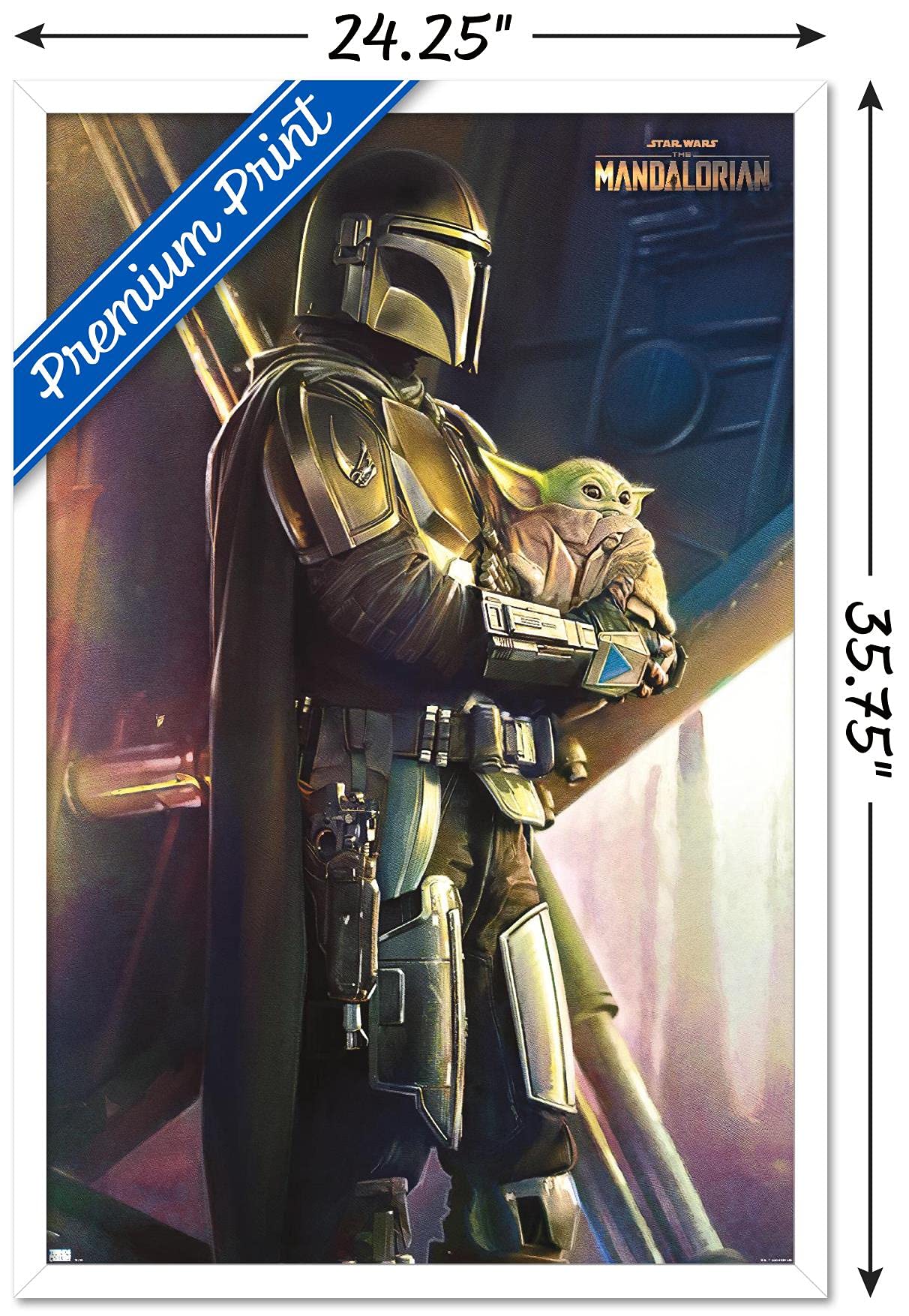 Trends International Star Wars: The Mandalorian - Held Wall Poster, 22.375'' X 34'', White Framed Version