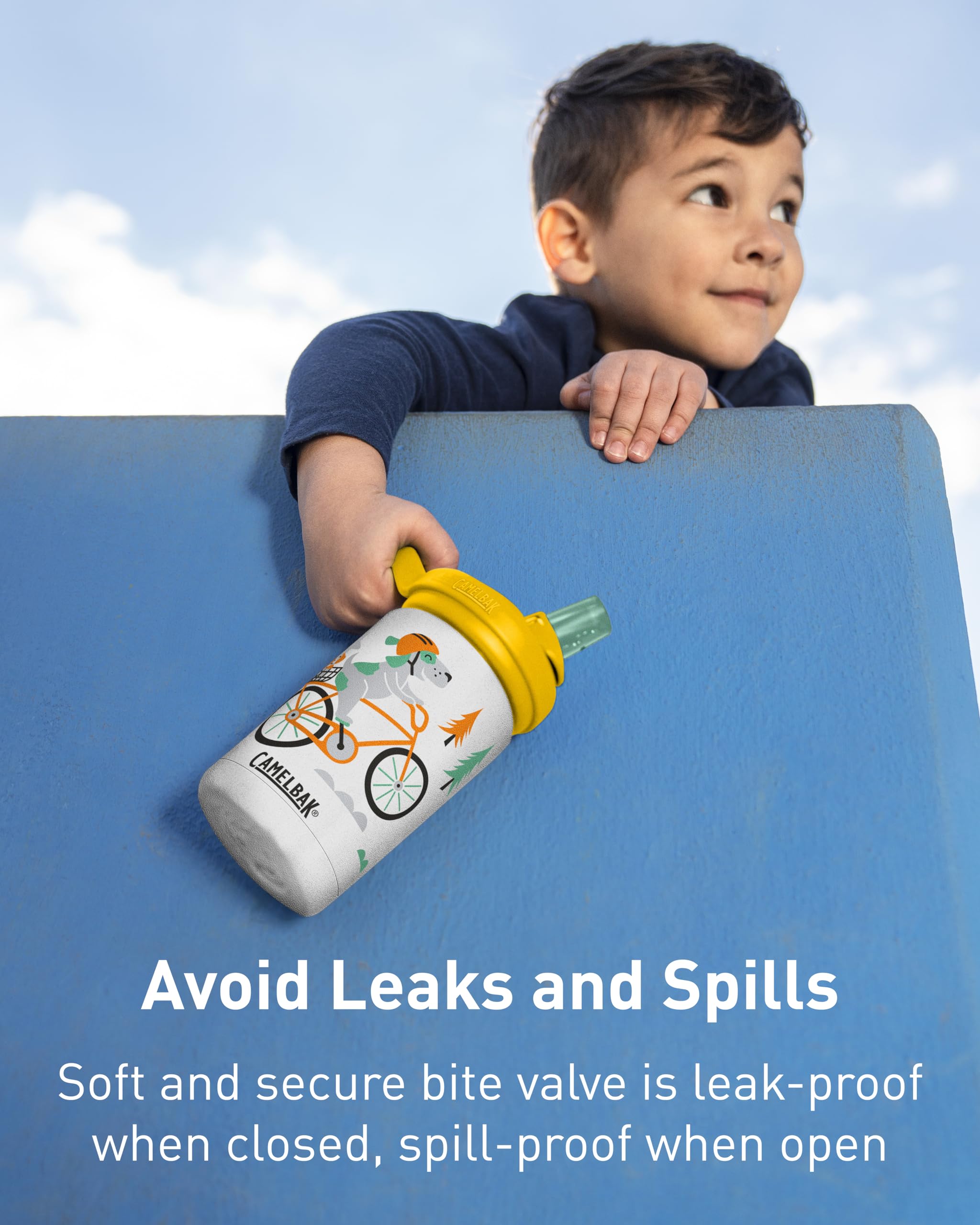 Camelbak Eddy+ Kids Water Bottle With Straw, Insulated Stainless Steel - Leak-Proof When Closed, 12Oz, Bugs!