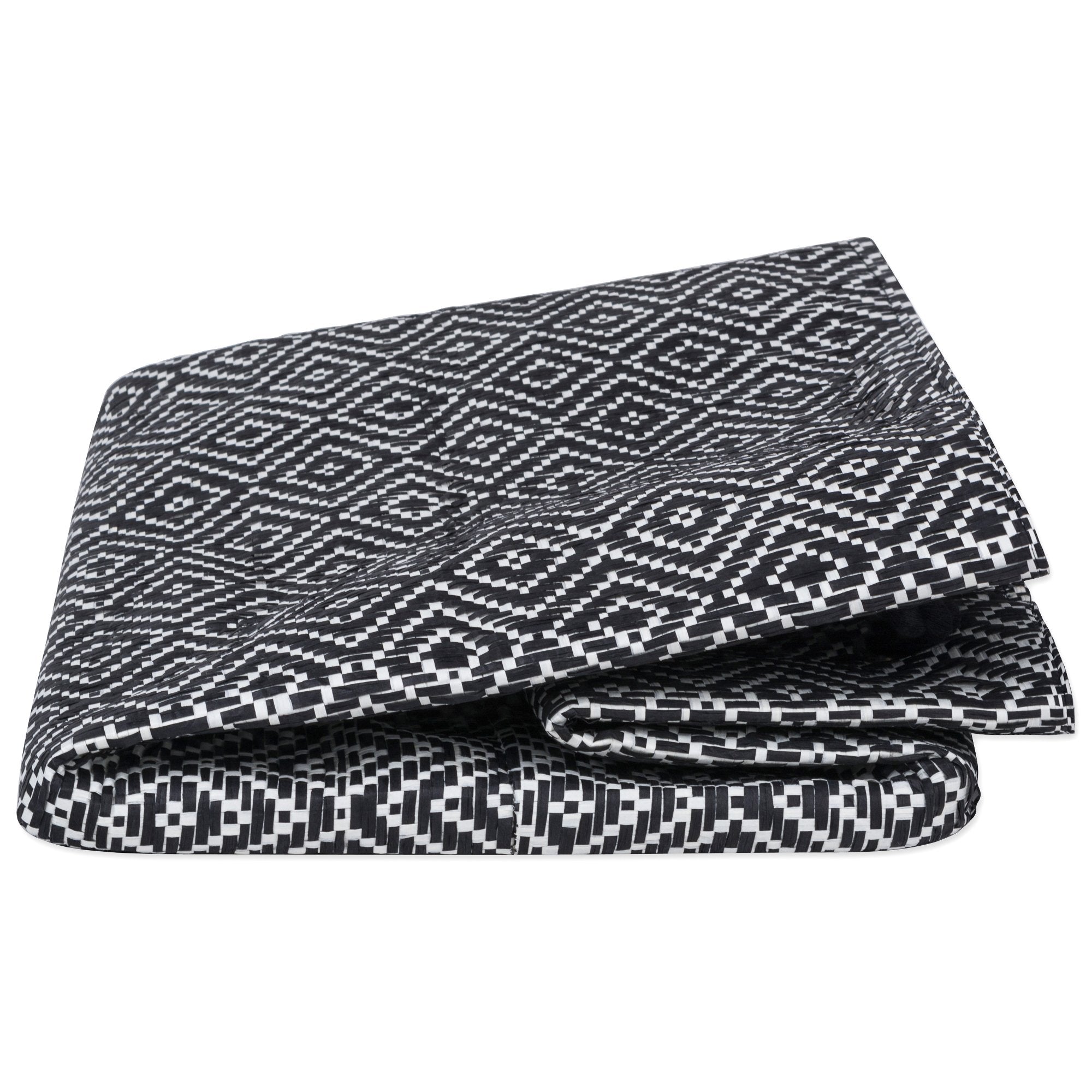 Dii Woven Paper Storage Bin, Diamond Basketweave, Black/White, Large