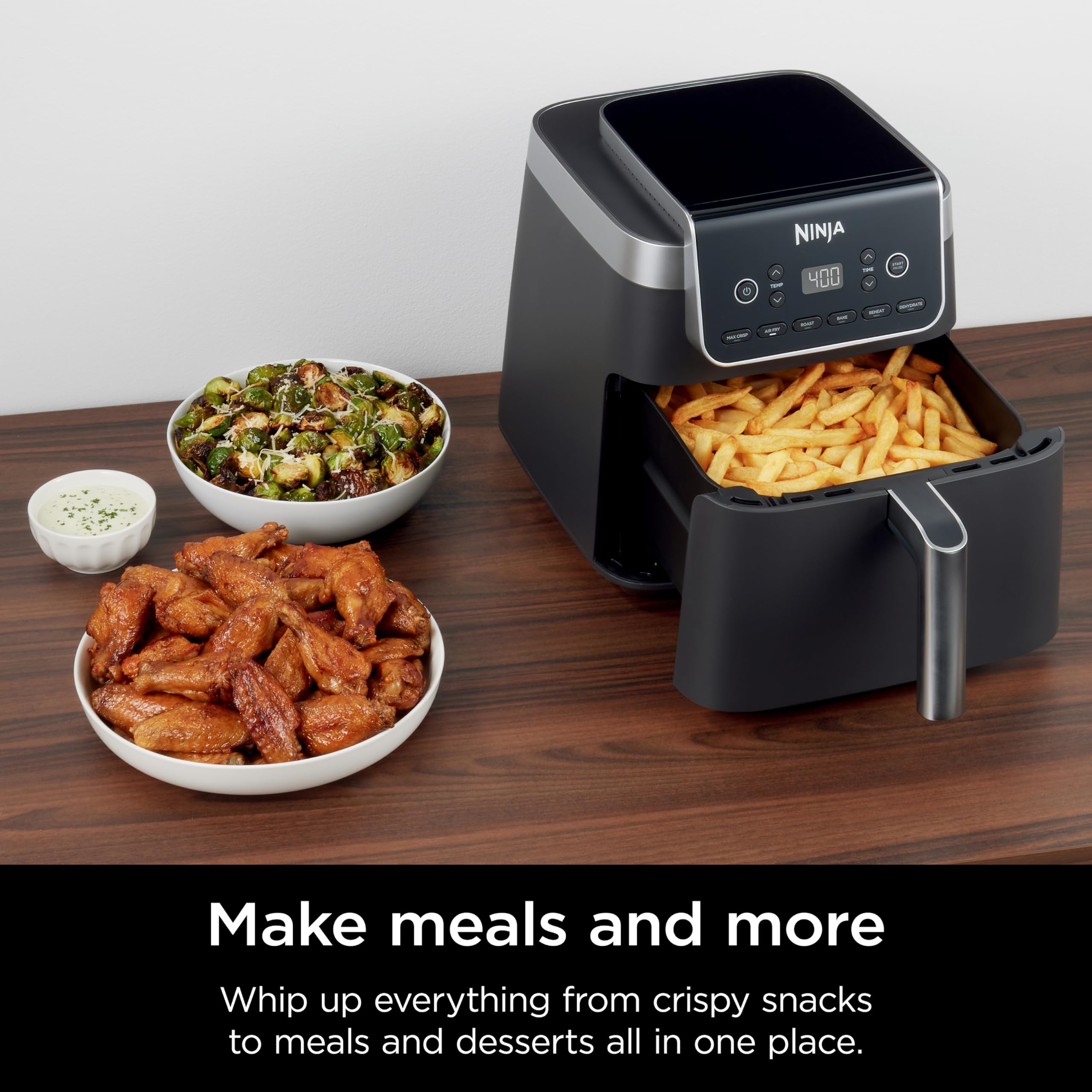 Ninja Air Fryer Pro XL AF181, 6.5 QT, Max Crisp Technology, Nonstick Basket, Grey