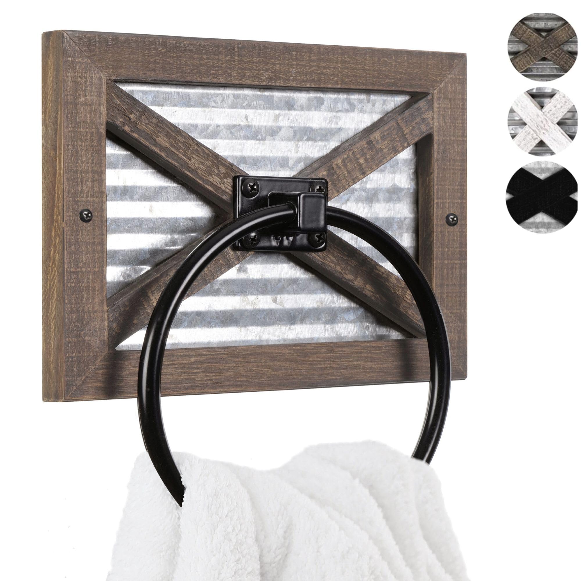 Autumn Alley Rustic Towel Holder for Bathroom, Farmhouse Hand Towel Holder, Rustic Towel Rack Holder, Wall Mounted, Western Bath