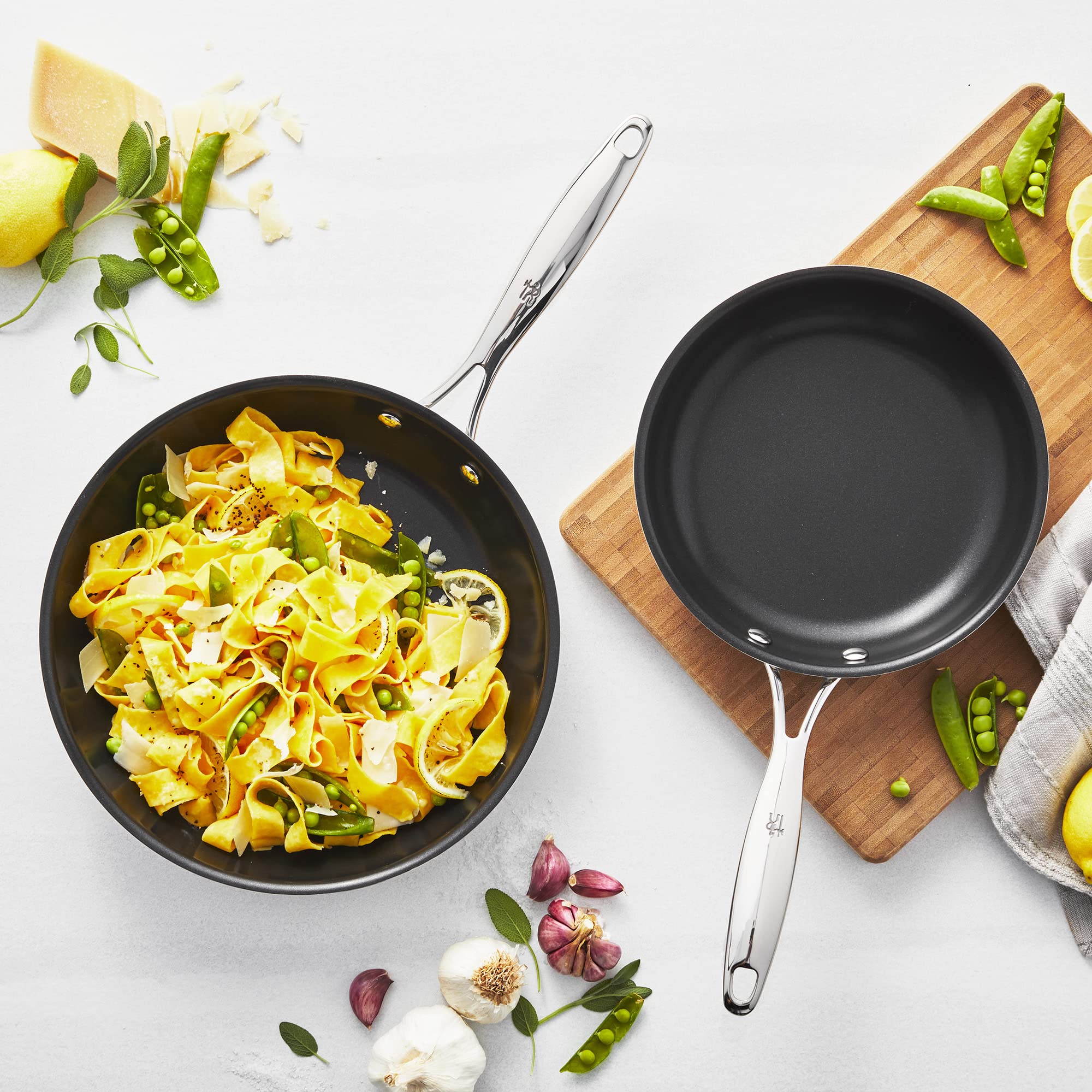 Henckels Clad Impulse 2-Pc Nonstick Pan Set, Nonstick Frying Pan Set, 3-Ply Clad Stainless Steel, Mirror Finish, Dishwasher Safe