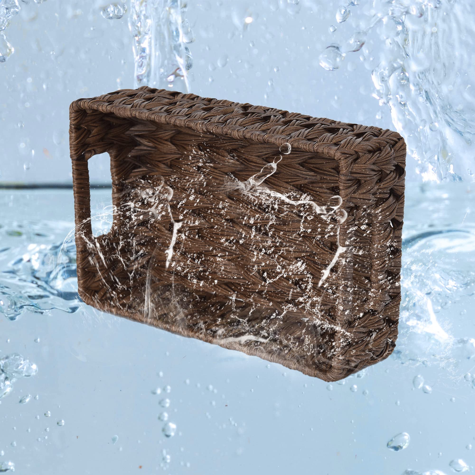 Granny Says Wicker Baskets With Handles,Small Woven Basket For Storage, Waterproof Storage Basket Organizer,Decorative Storage B