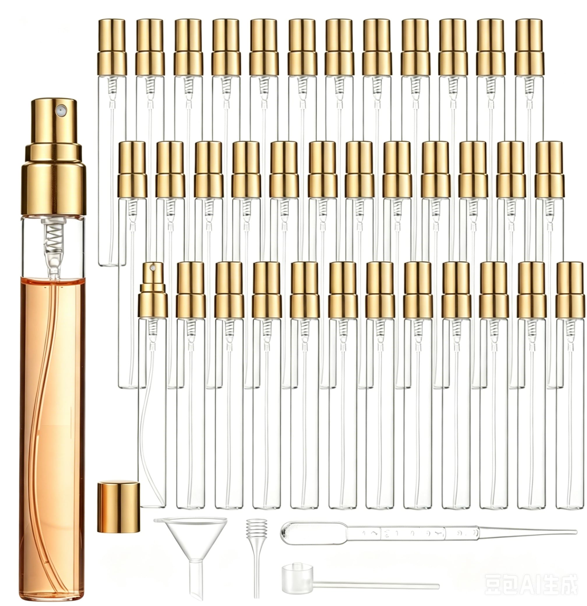 XONYOOM 50 Pcs 10 ml Perfume Bottles Empty Mini Spray Bottles Refillable Glass Travel Sample Bottles Portable Travel Sample Smal