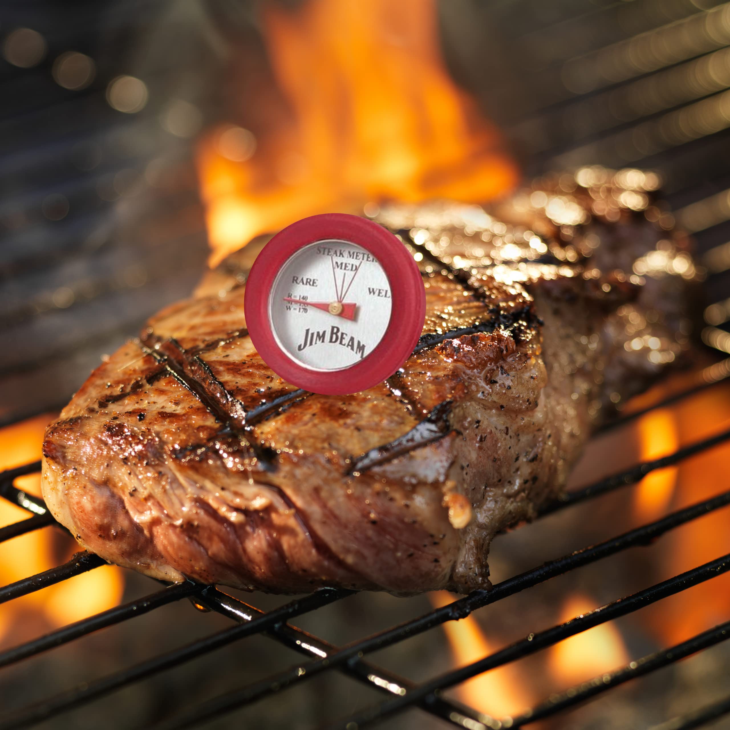 Jim Beam, Pack Of 4 Poultry Meat, Instant Read Food Stainless Steel Dial Mates Barbecue Bbq Tools, Grilling And Baking Steak The
