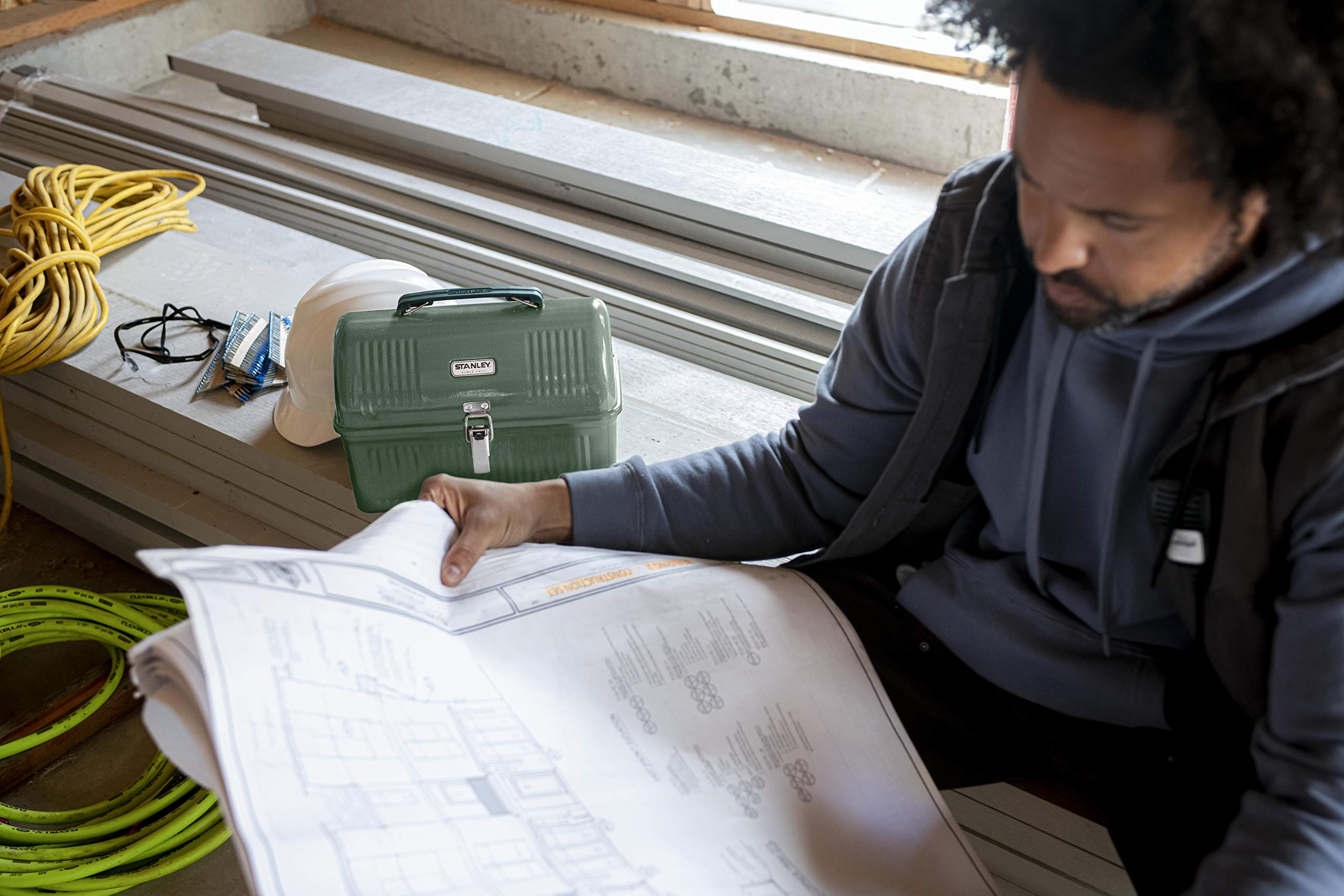 Stanley Classic Lunch Box, Hammer Tone Green, 5.5-Quart