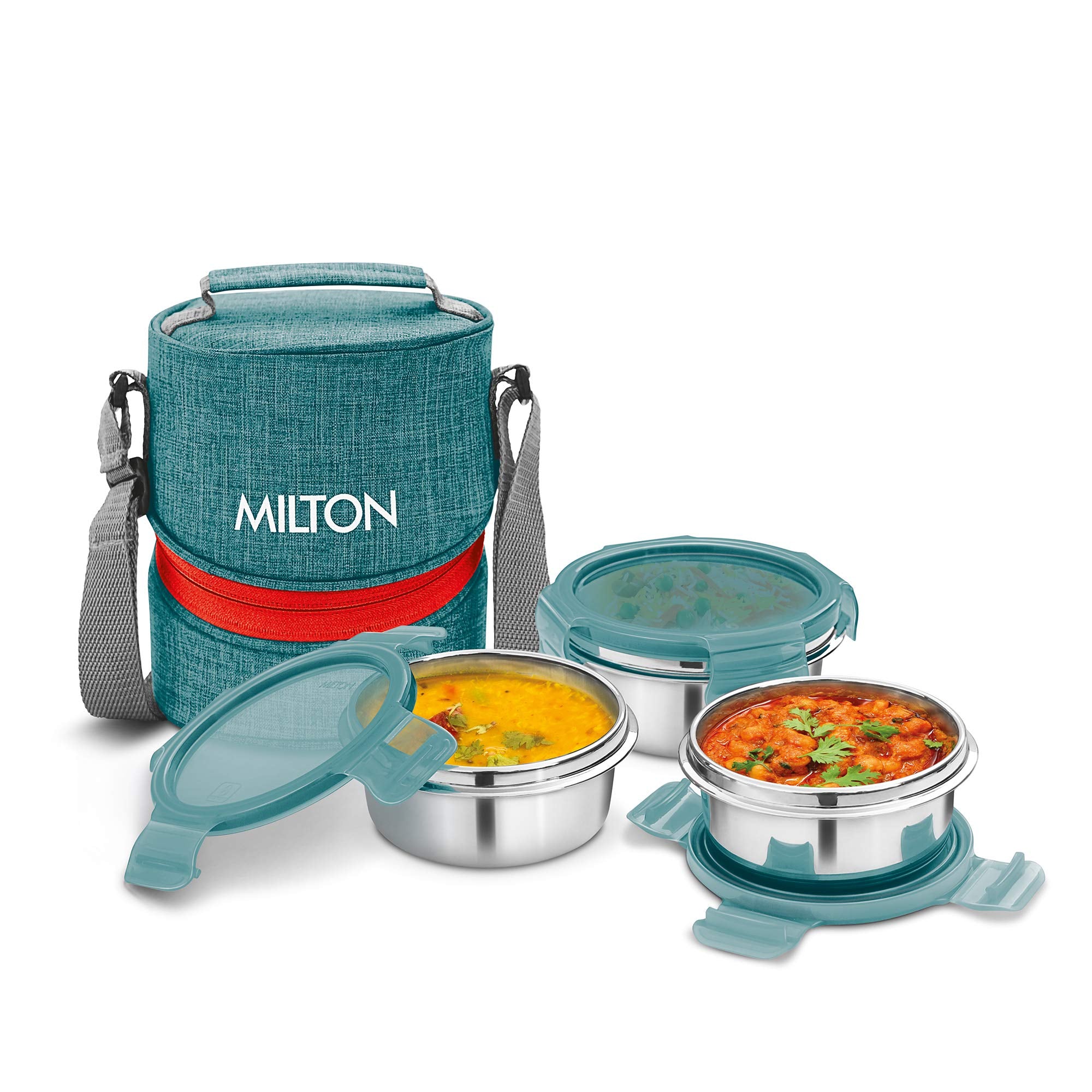 Milton Chic 3 Stainless Steel Tiffin Box, Set Of 3, Green
