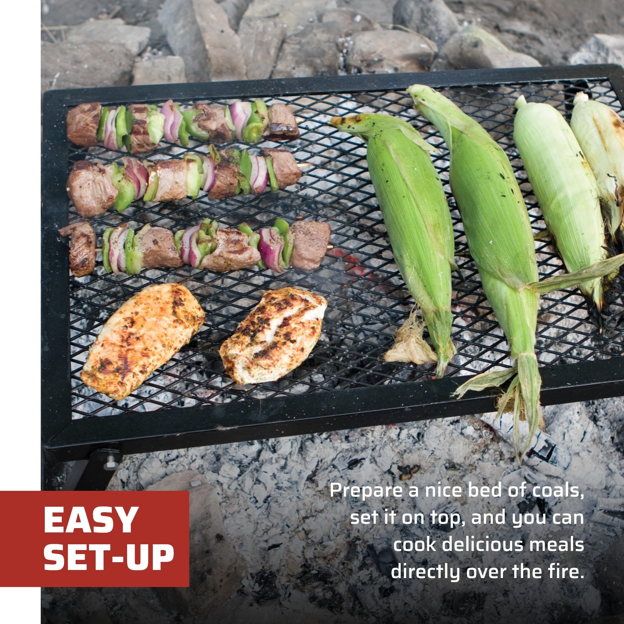 Camp Chef Lumberjack Over Fire Grill - Steel Campfire Grill For Outdoor Cooking Equipment & Camping Gear & Accessories - 16'' X