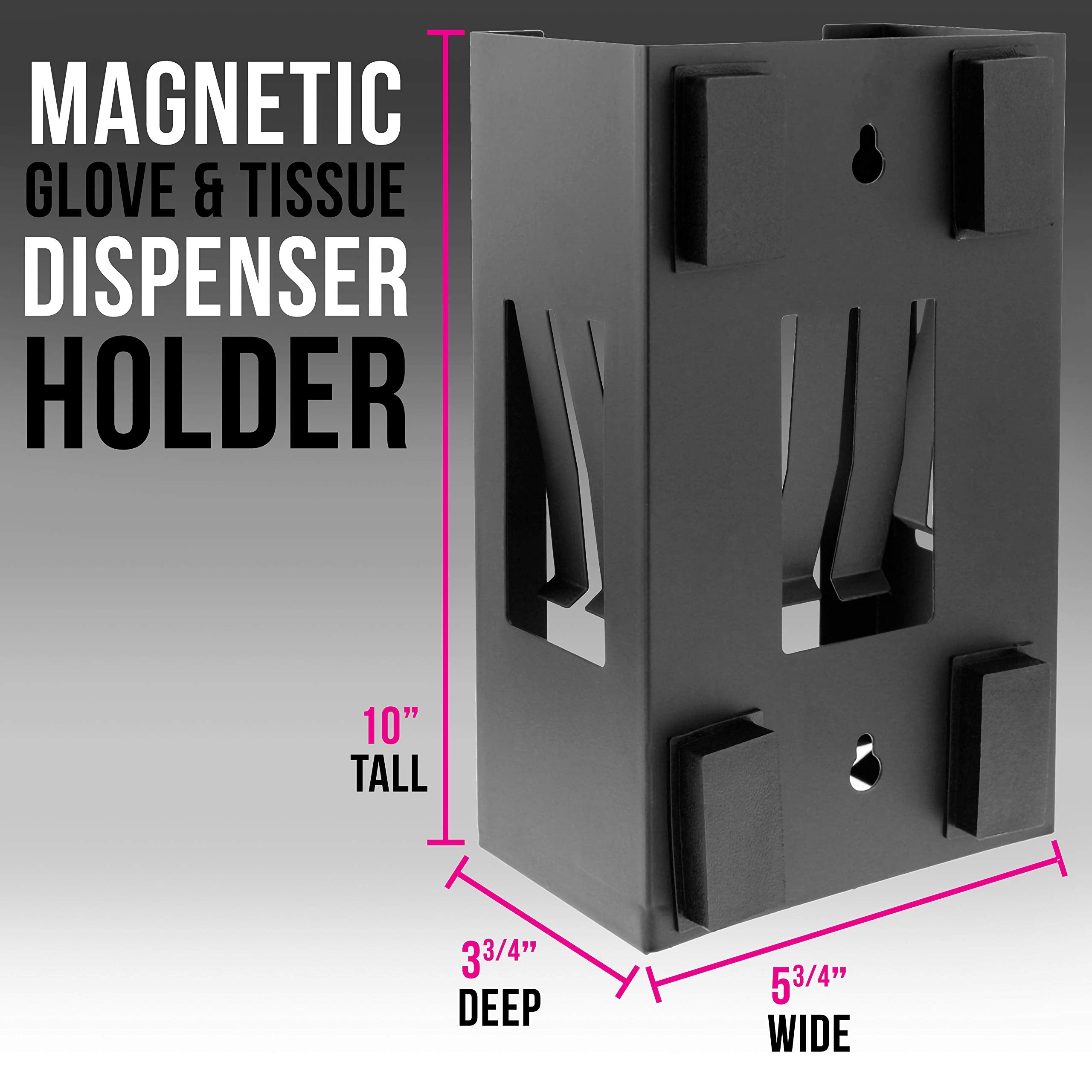Tcp Global Magnetic Glove And Tissue Dispenser Holder - Holds Boxes Of Gloves, Towels, Wipes, Tissues - Mount Onto A Tool Box Or