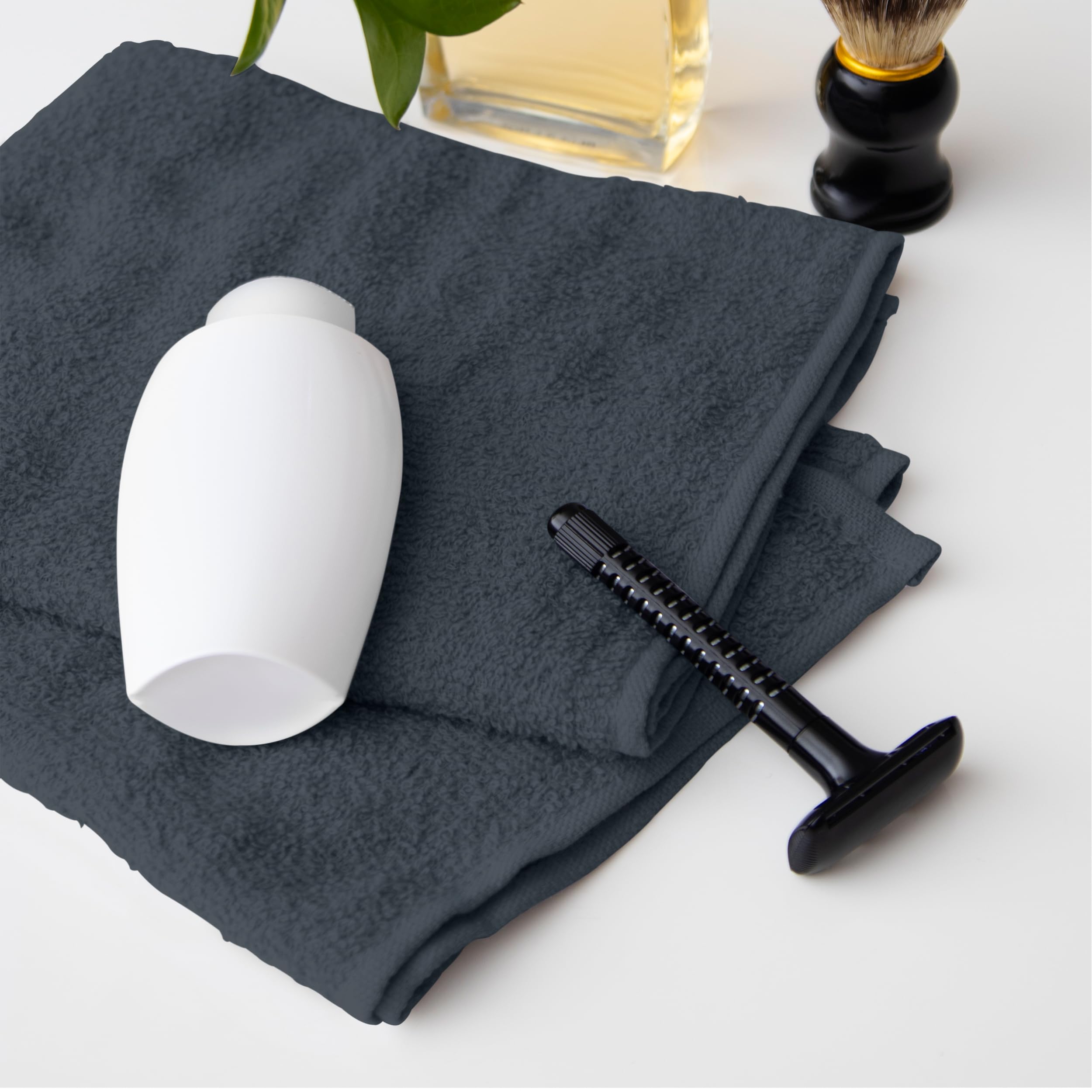 Avalon Salon Towels - 24 Pack Grey Hand Towels 100% Cotton Spa Towels - 16x27 inches Highly Absorbable Facial Towels Gym Towels