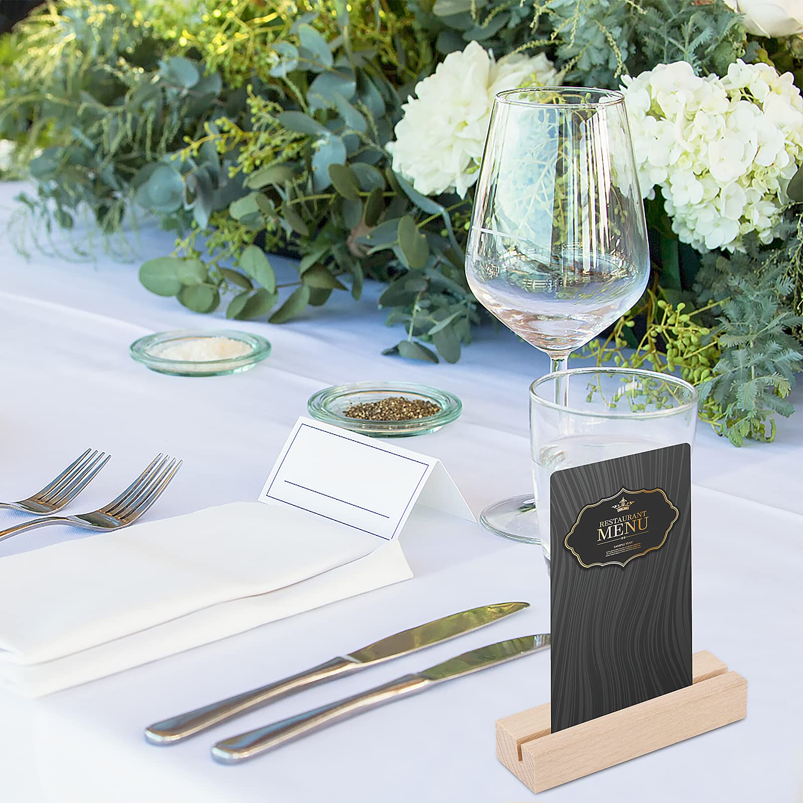 8 Pieces Wood Place Card Holders Table Number Holders Rustic Table Number Stands Wooden Sign Holders For Wedding Party Table Dec