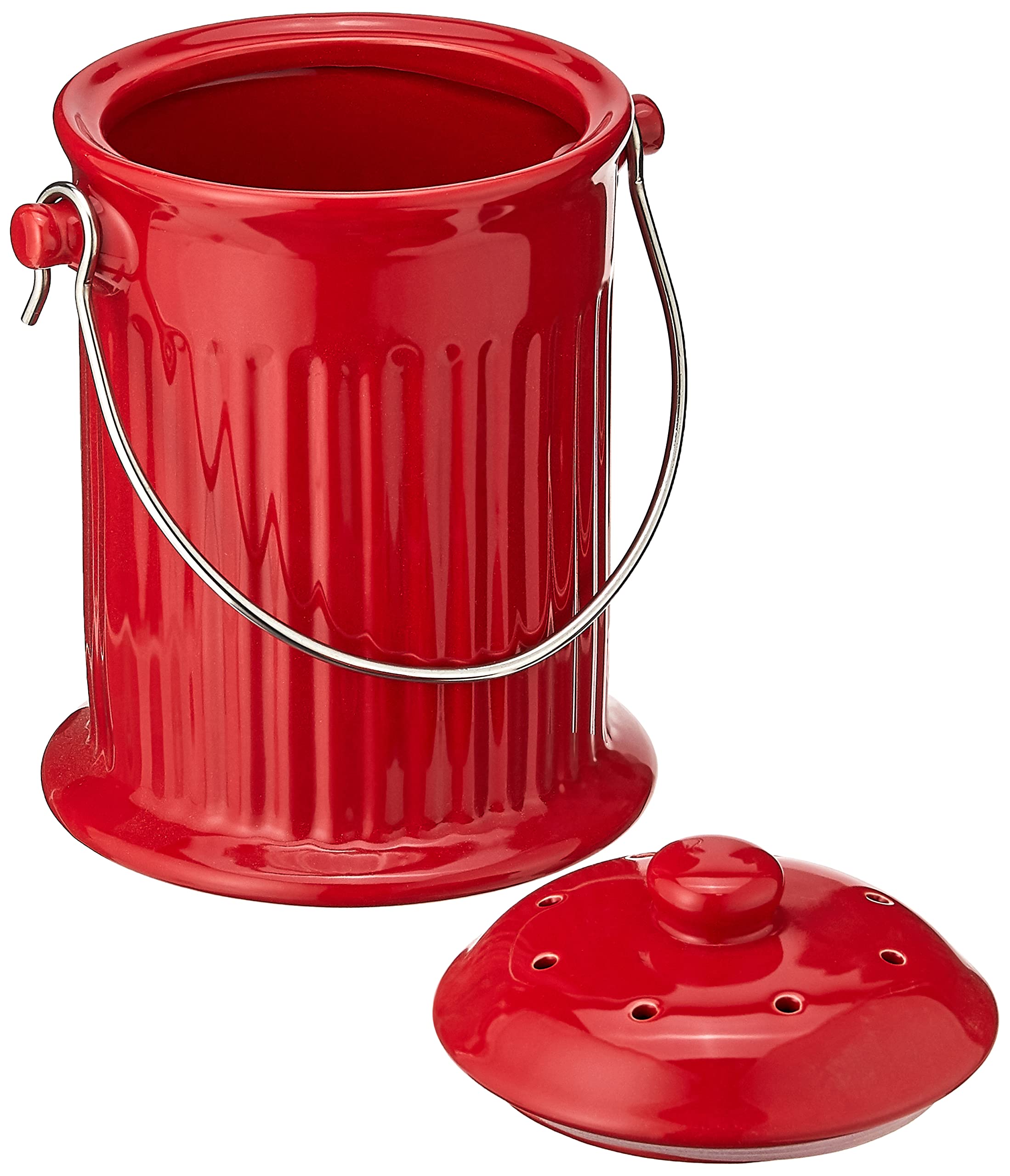 Norpro, Red 93R, 1 Gallon Ceramic Compost Keeper