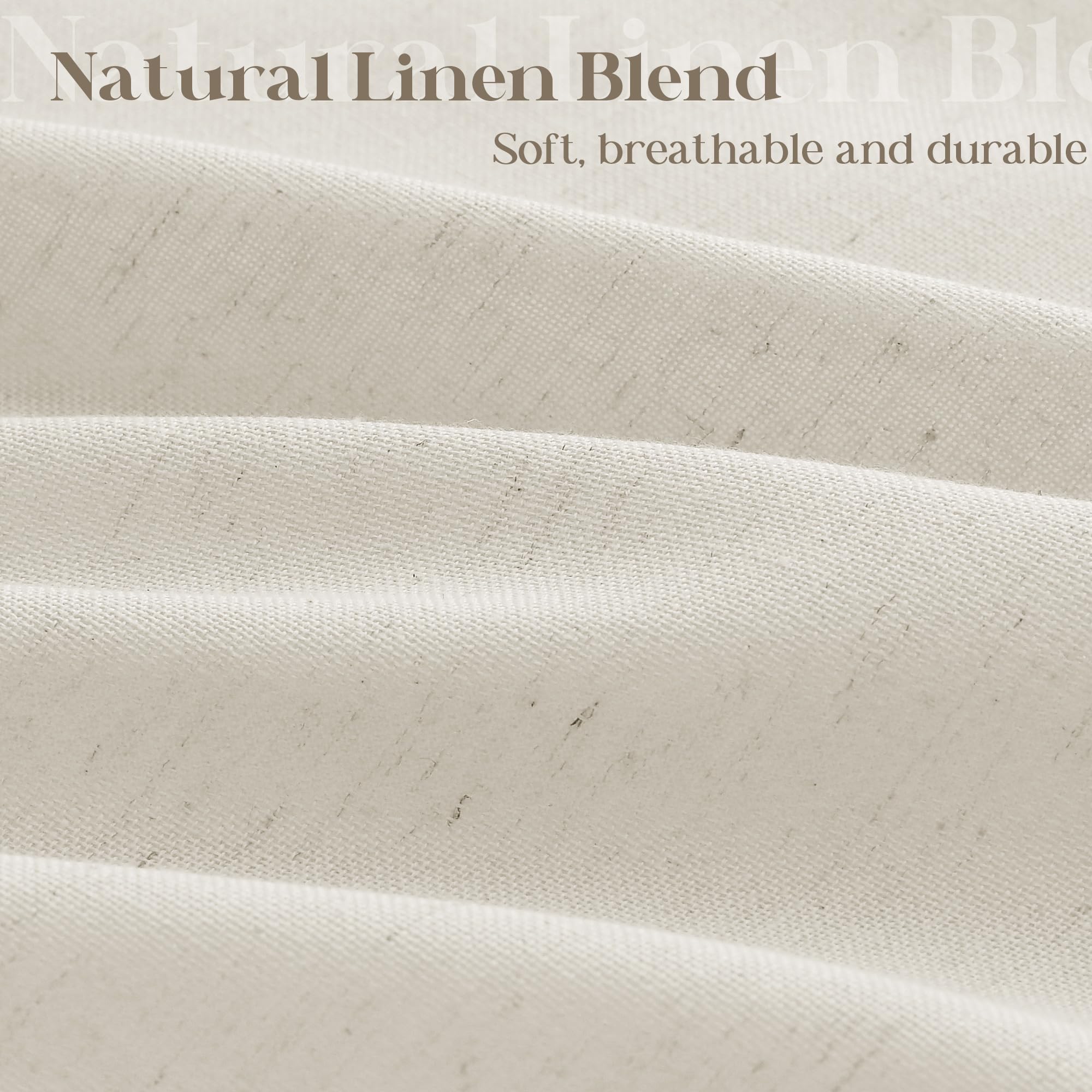 Neutral Linen Shower Curtain For Bathroom With Hooks Water Repellent Earthy Tone Simple Greige Bath Curtain Flax Burlap French C