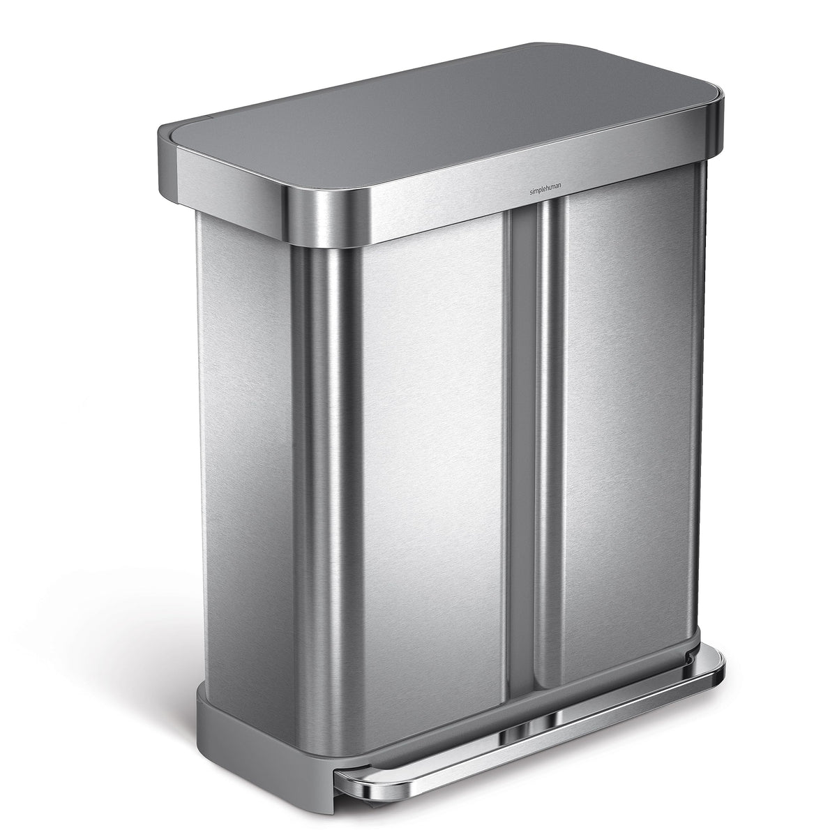 Simplehuman 58 Liter / 15.3 Gallon Rectangular Dual Compartment Recycl ...