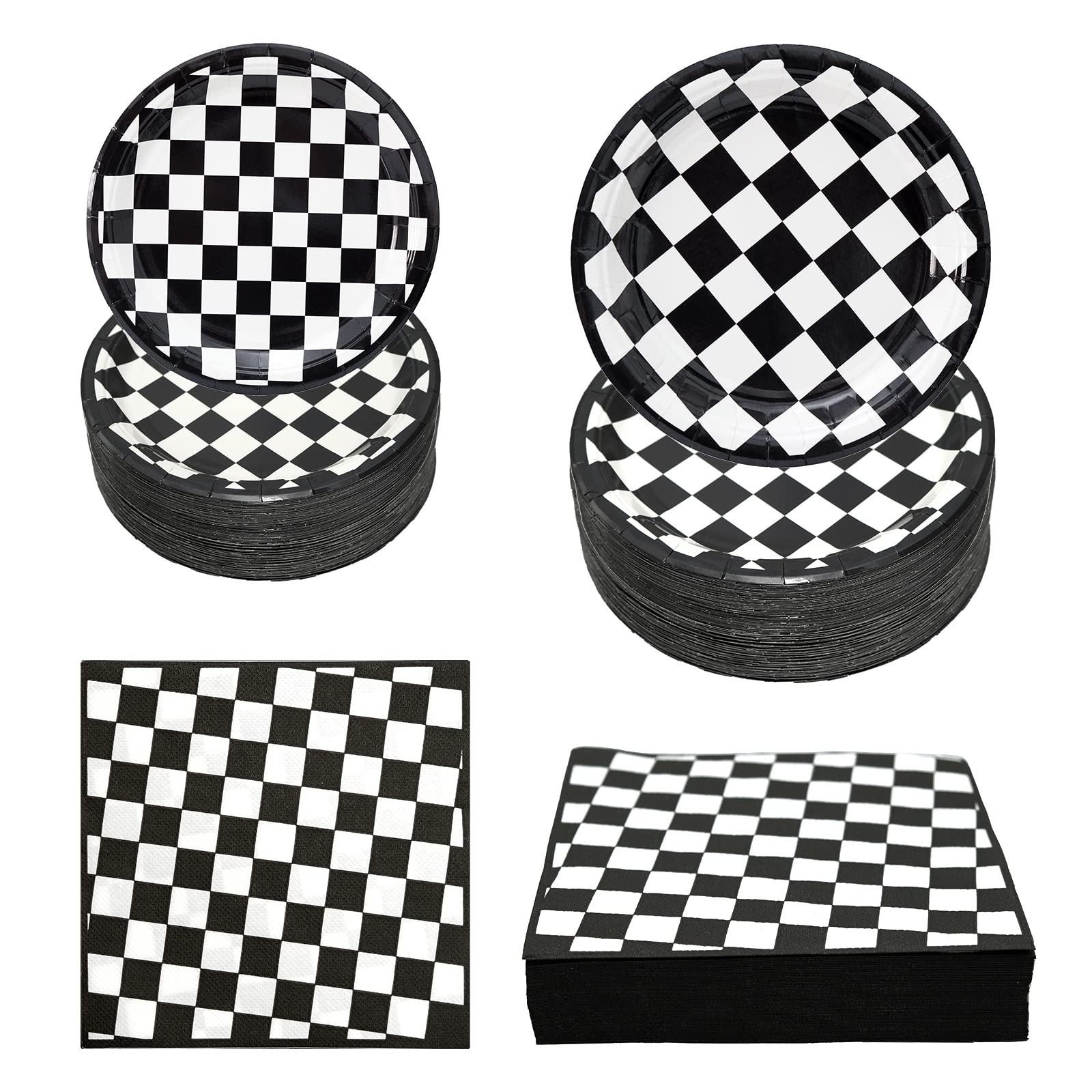 180Pcs Race Car Party Supplies Paper Plates And Napkins Serve 60 Disposable Tableware Set For Birthday Party Decorations Game Da
