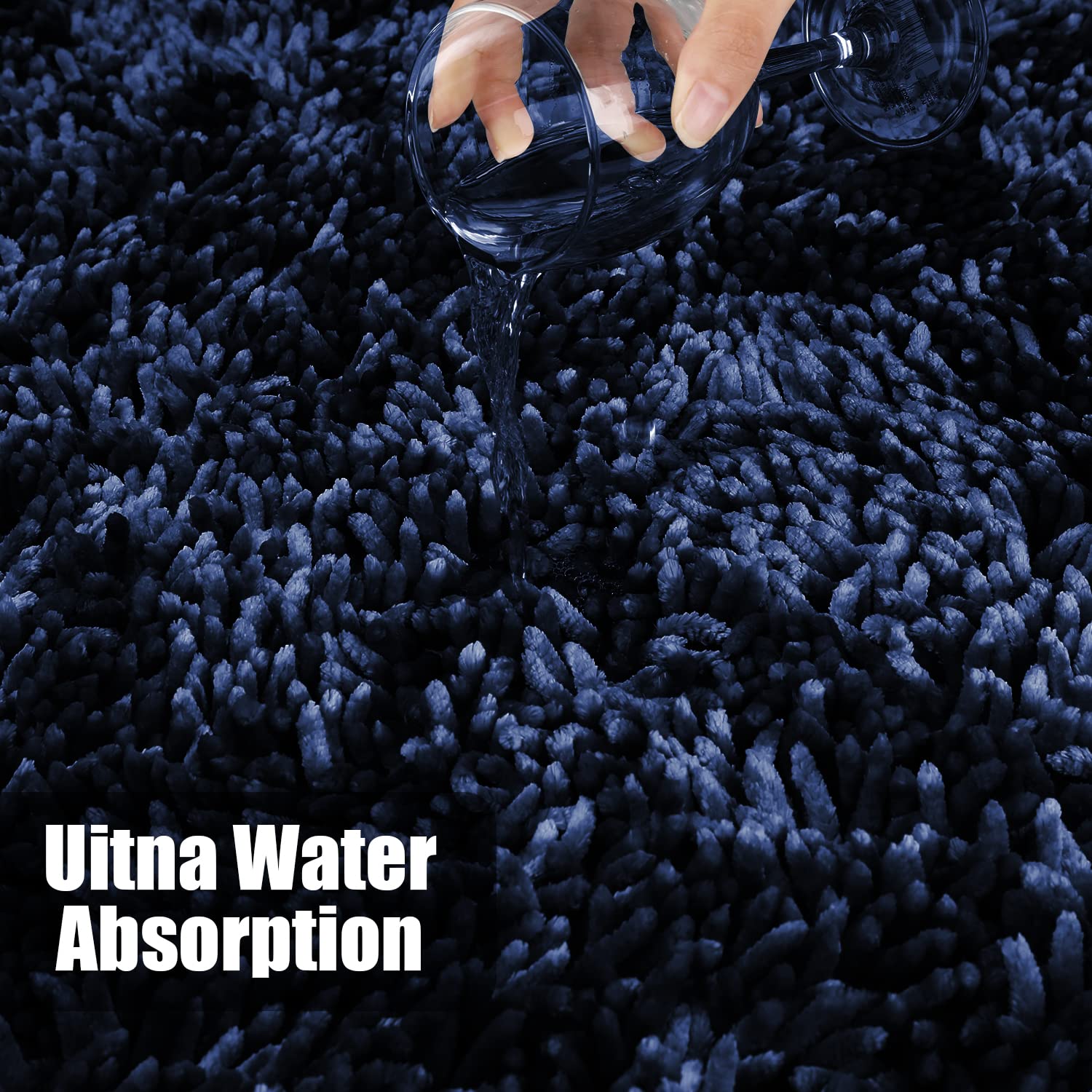 Yimobra Bathroom Rugs Sets 2 Piece, Luxury Extra Thick Bath Mats For Laundry Room Floor, Shaggy Fluffy Chenille Bathroom Rug Set