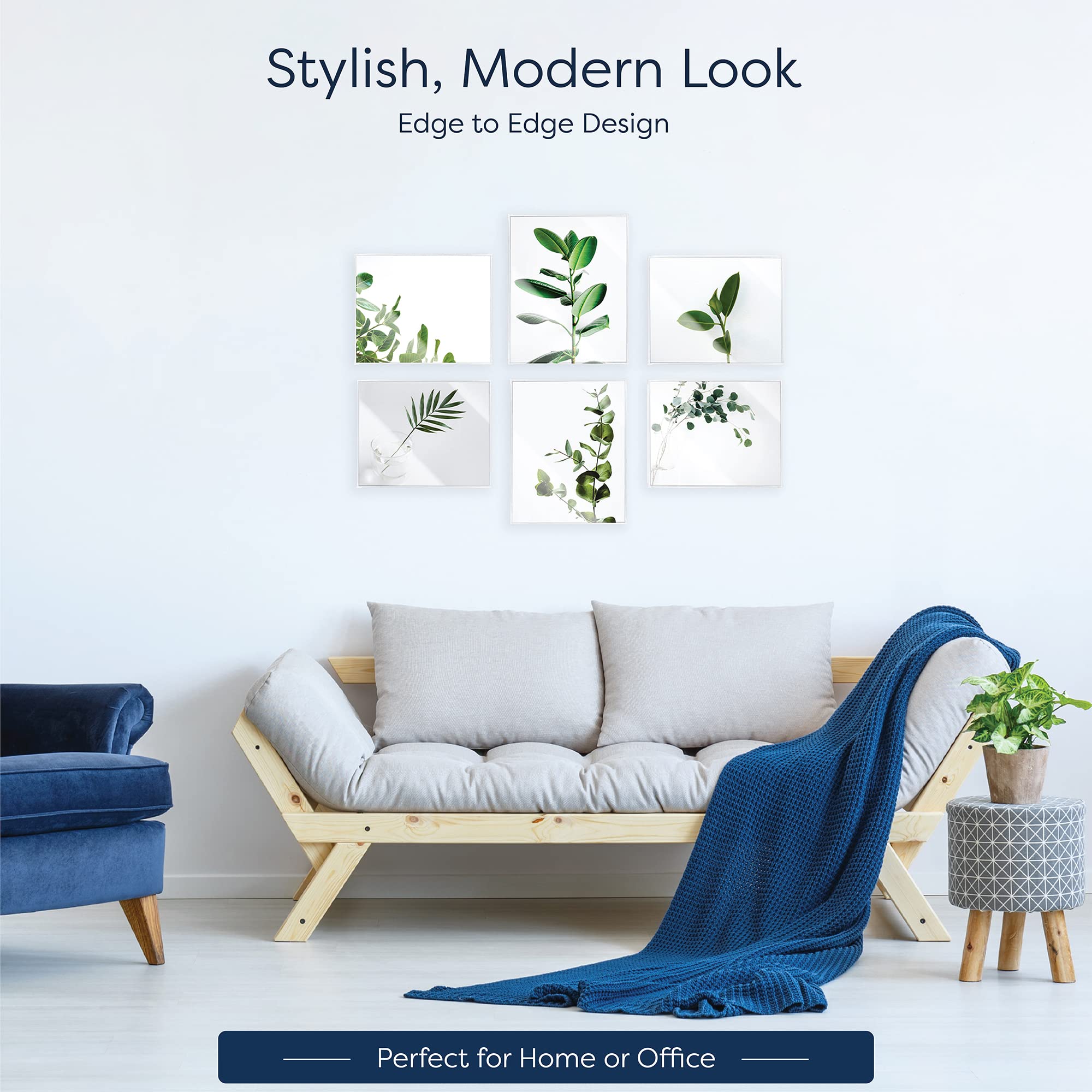 Mantello Clear Acrylic Frame - 8x10 Acrylic Picture Frames, Set of 6 - Modern, Minimalist Front-Loading Photo Frame - Wall Mount