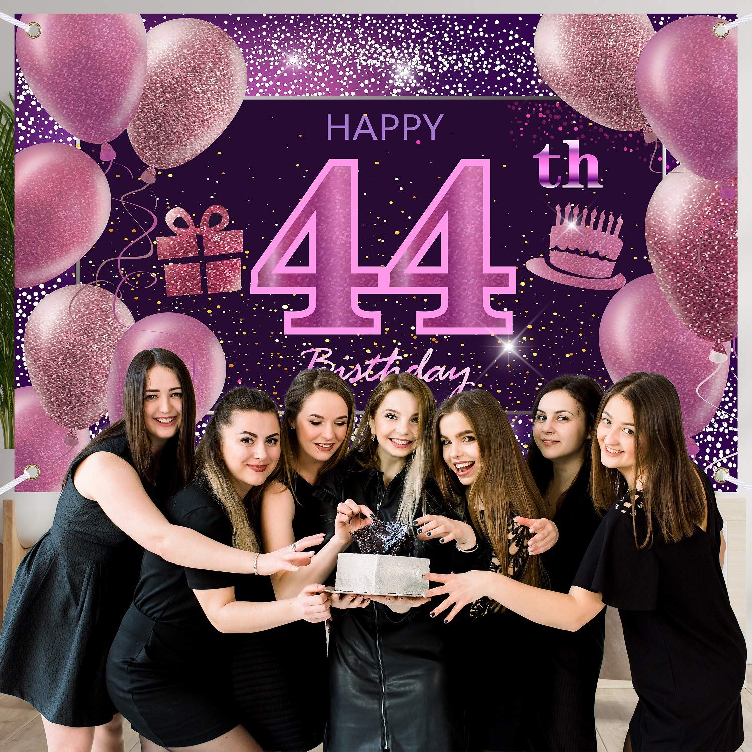 44Th Birthday Decorations For Girls Imisi Happy Birthday Banner Pink Decorations For A Party Birthday Backdrop For Women