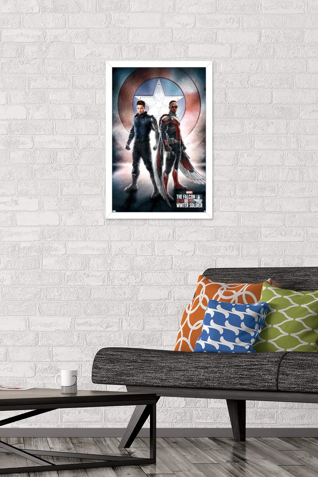 Trends International Marvel Television - Falcon And Winter Soldier - One Sheet Wall Poster, 14.725'' X 22.375'', White Framed Ve