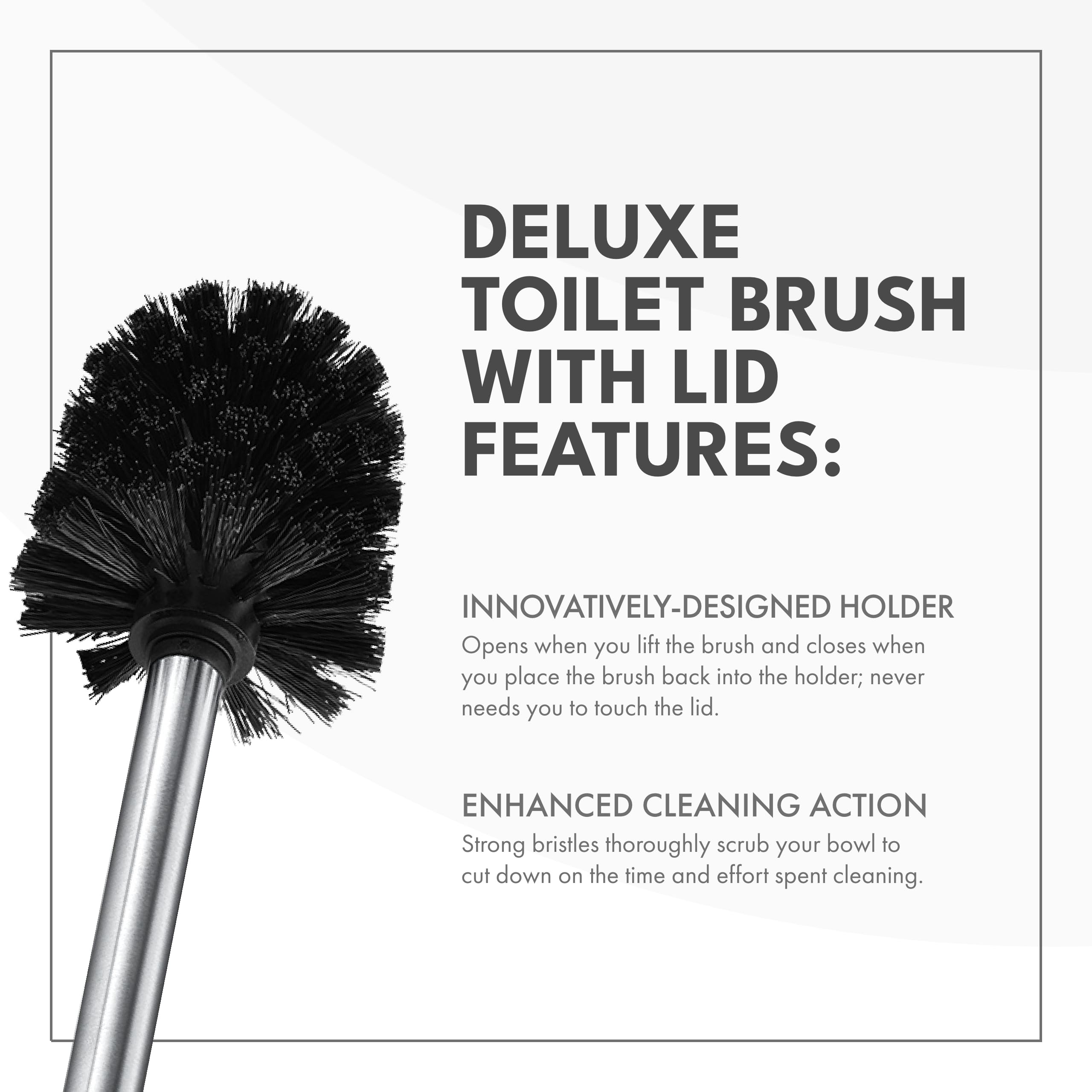 Toilettree Products Toilet Brush With Lid (White 2 Pack)