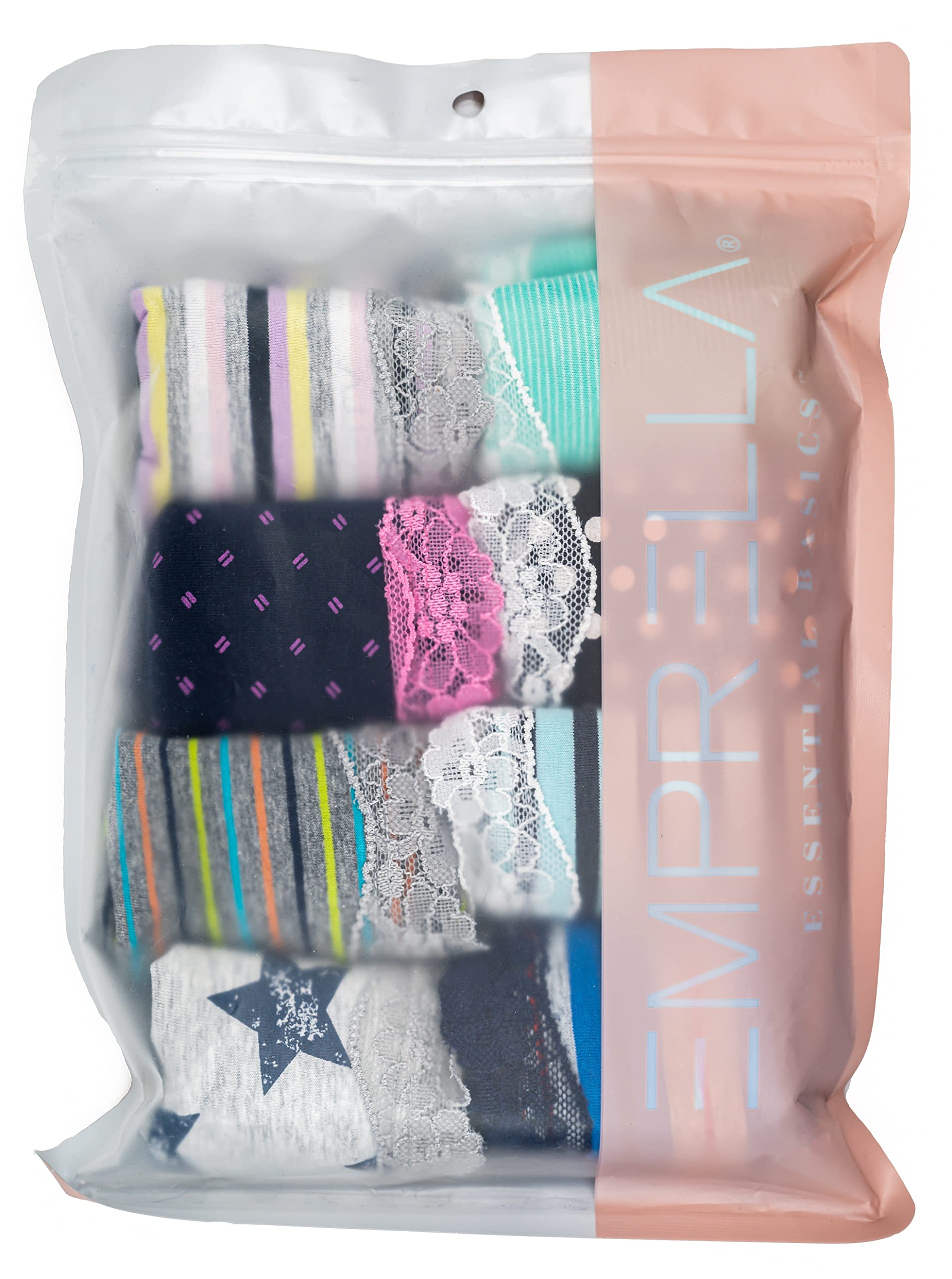 Emprella Cotton Underwear For Women, Lace Hipster Womens Panties Pack Regular - Plus Sizes